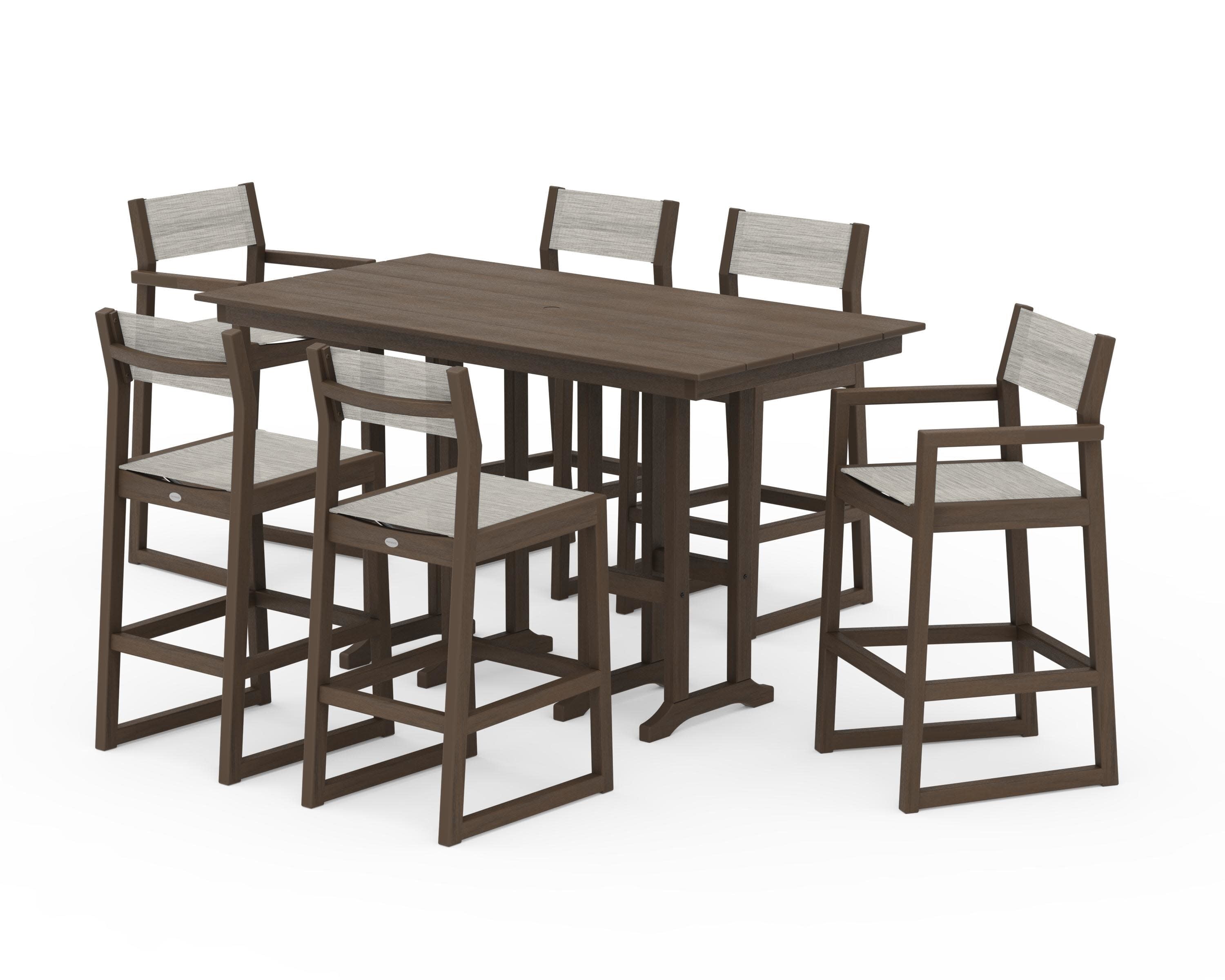 EDGE Sling 7-Piece Farmhouse Bar Set in Kona / Birch Sling