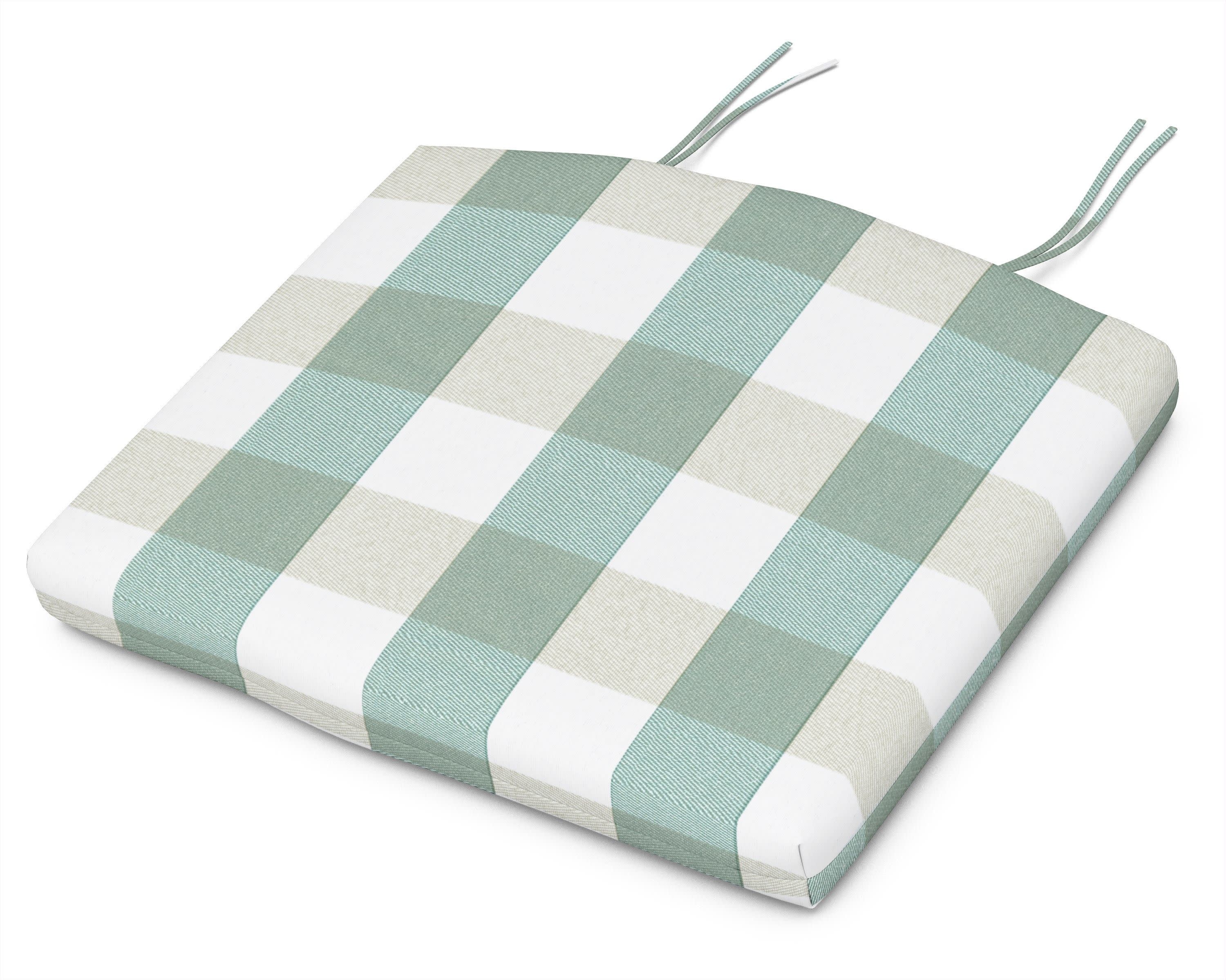 Standard Seat Cushion 18.5"D x 24"W x 2.5"H in Buffalo Plaid Glacier Spa