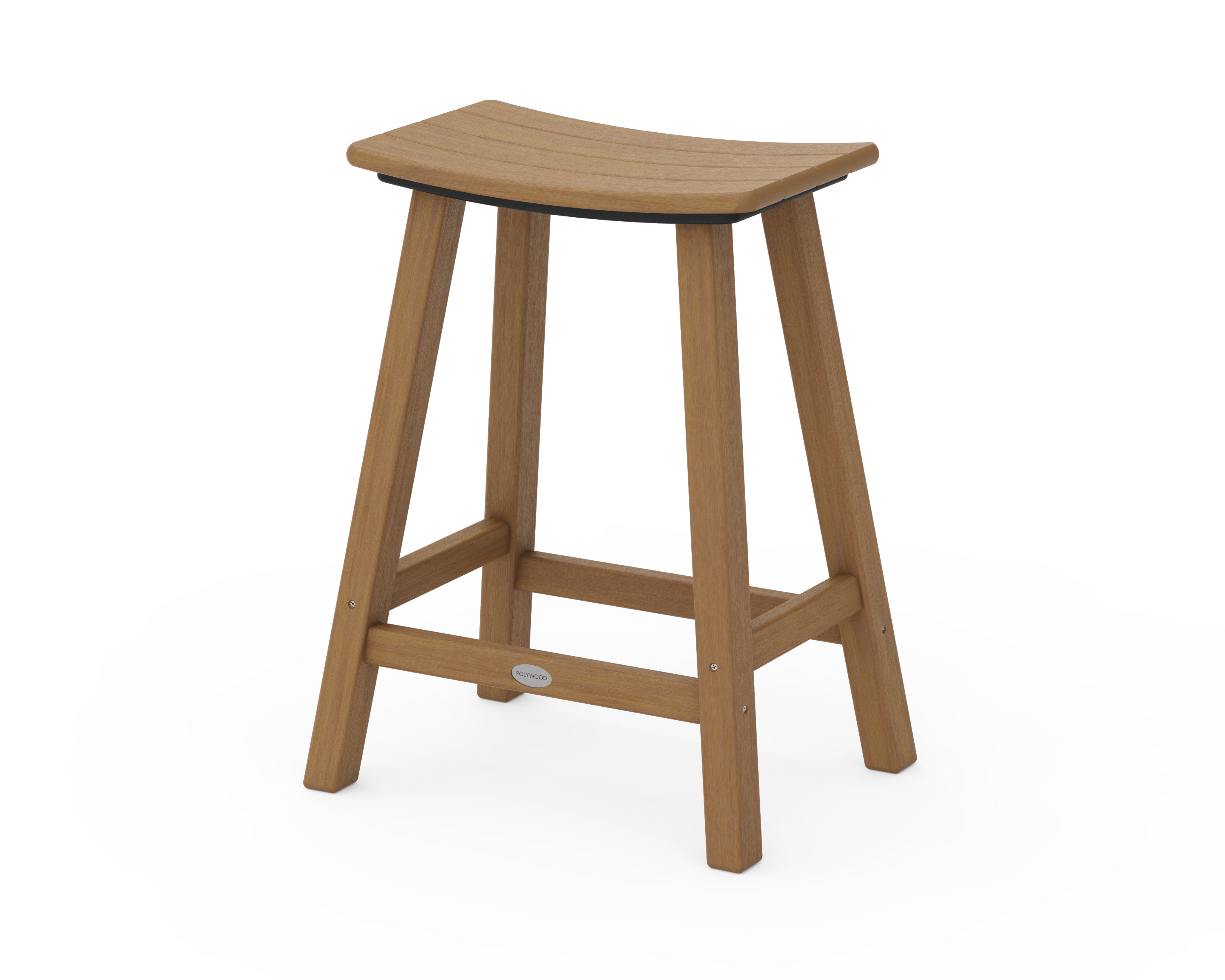 Traditional 24" Saddle Counter Stool in Natural