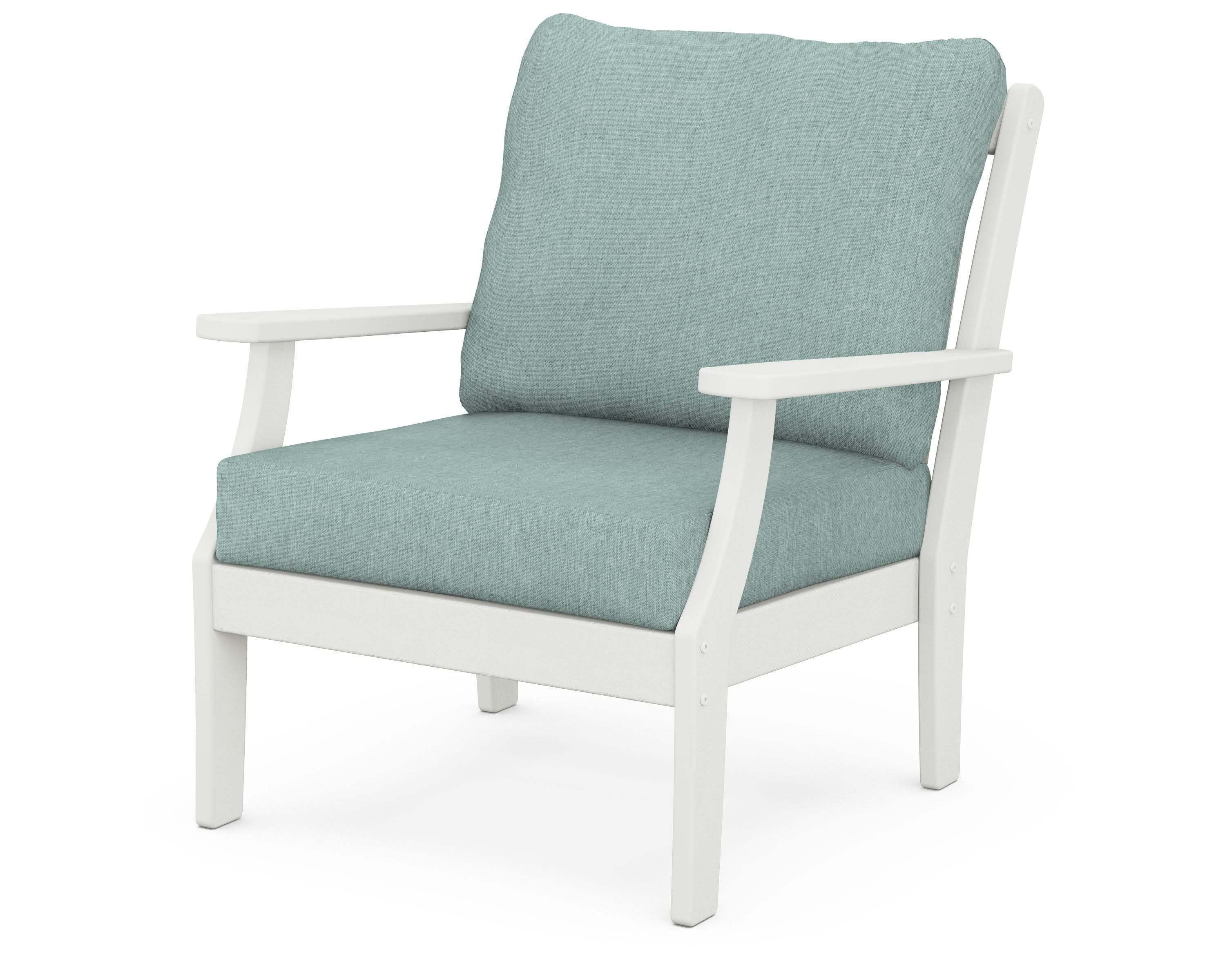 Braxton Deep Seating Chair in Vintage White / Glacier Spa