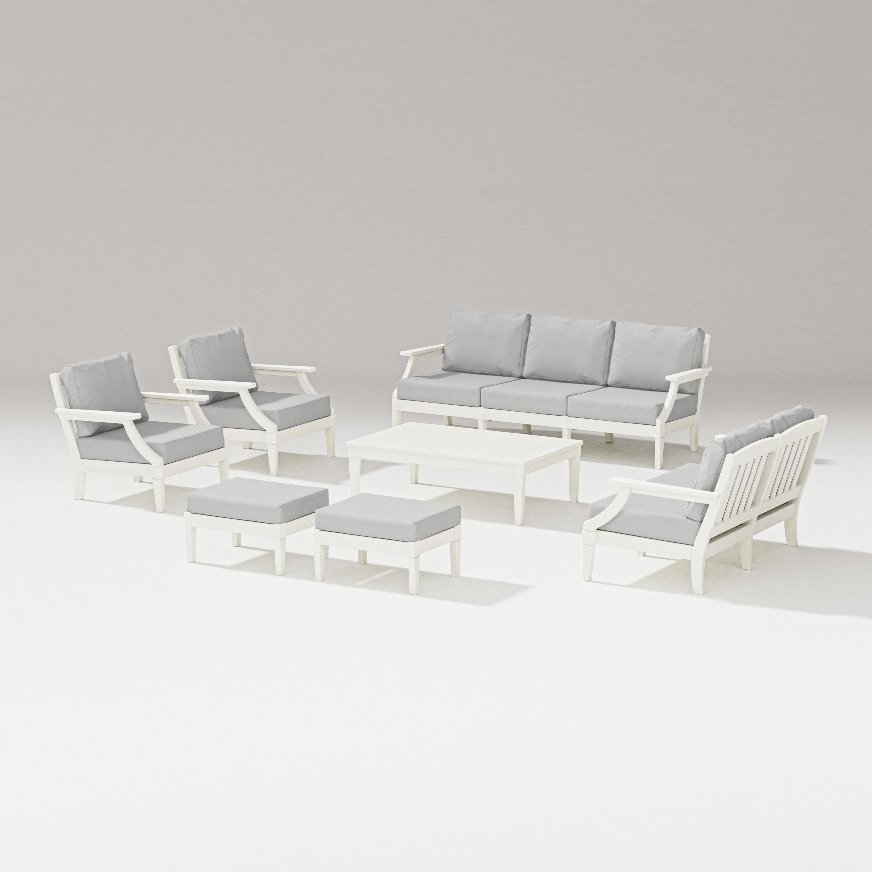 Estate 7-Piece Lounge Sofa Set in Vintage White / Diamond in the Rough