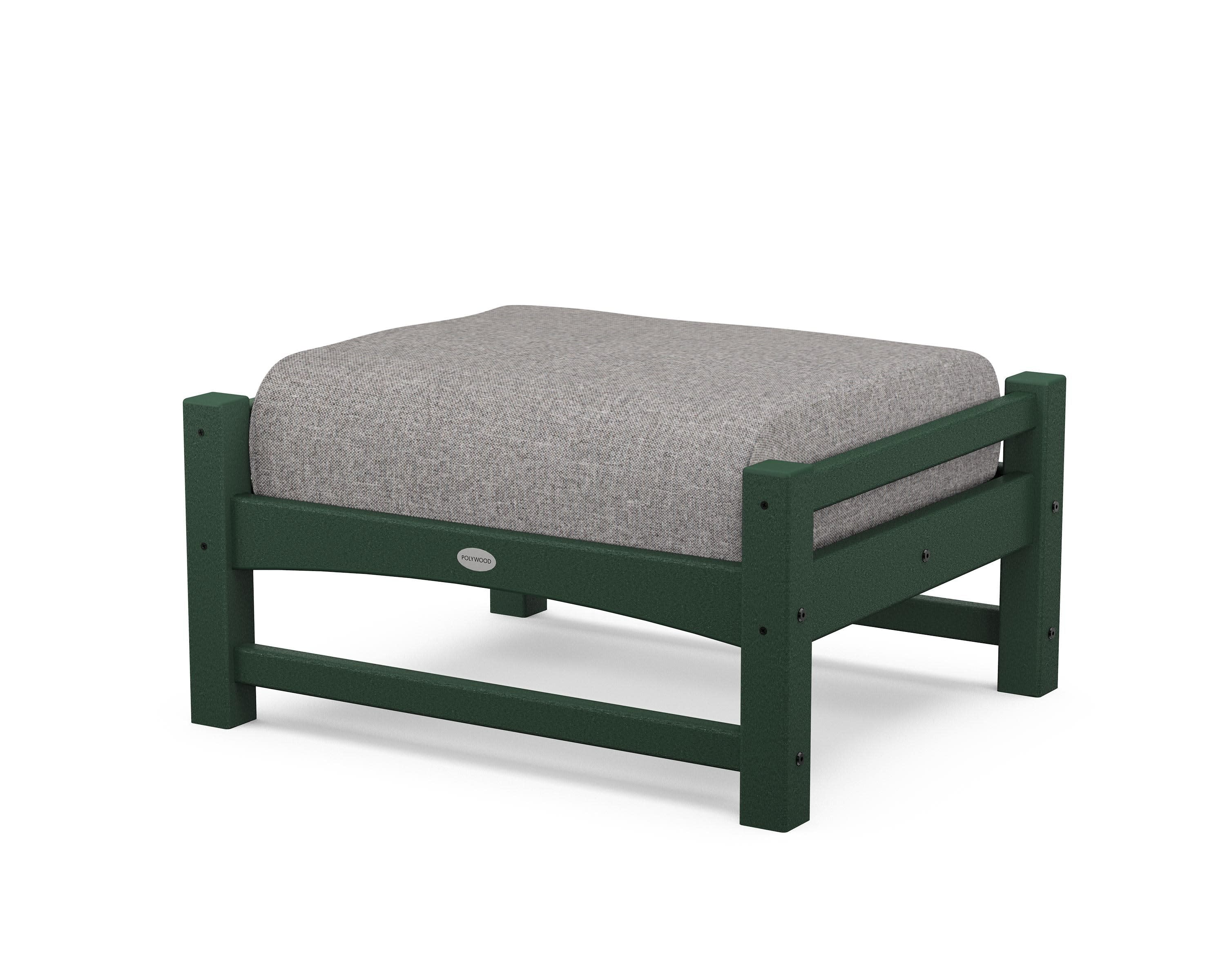 Club Ottoman in Green / Grey Mist