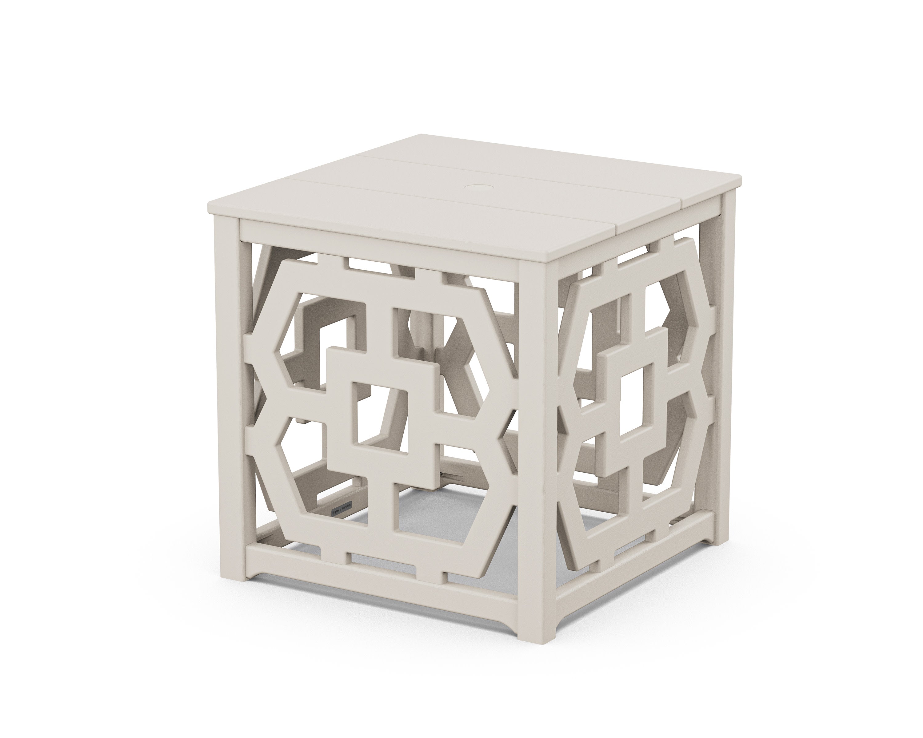 Chinoiserie Umbrella Stand Accent Table in Sand