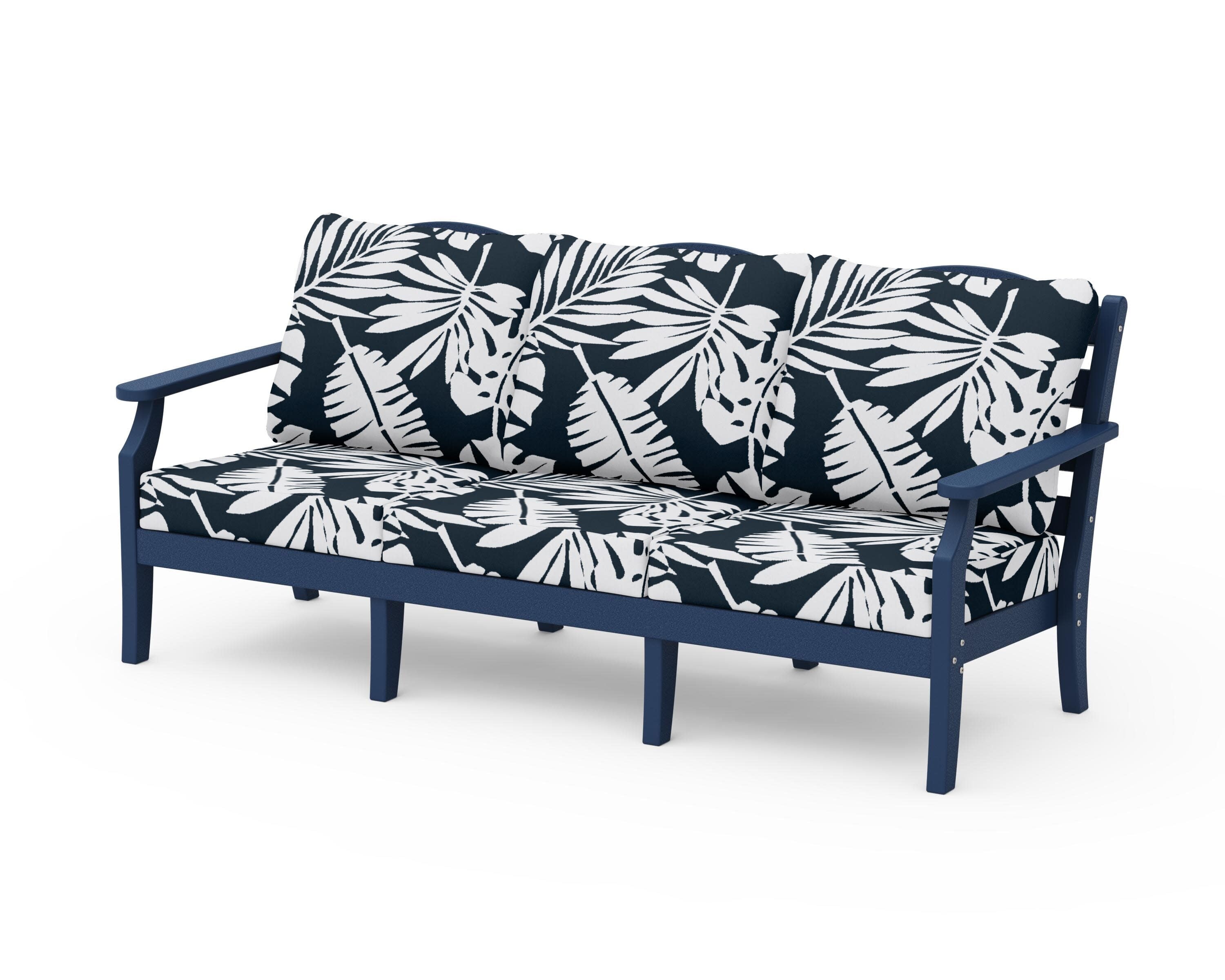Savannah Deep Seating Sofa in Navy / Leaf Marine Indigo