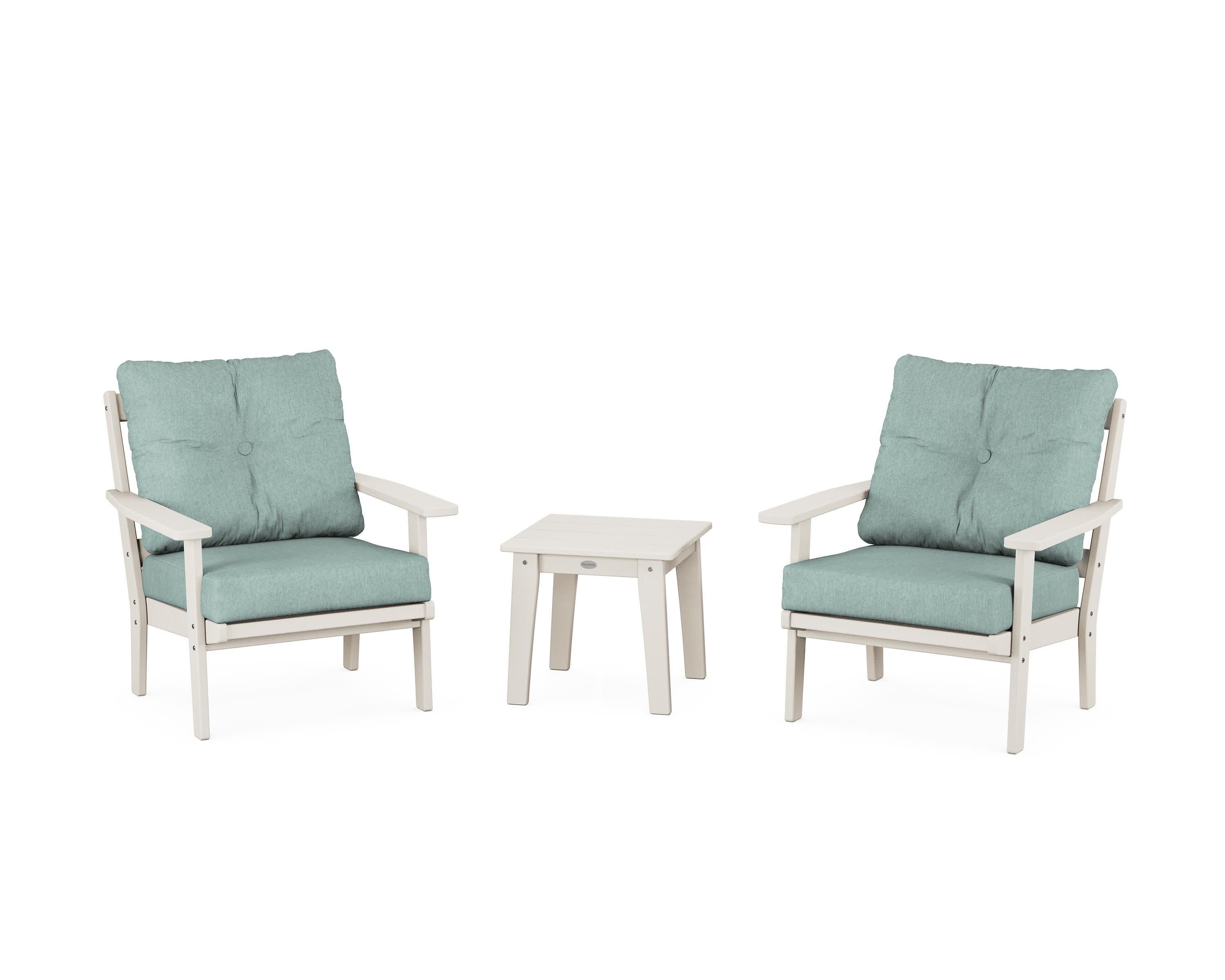 Oxford 3-Piece Deep Seating Set in Sand / Glacier Spa