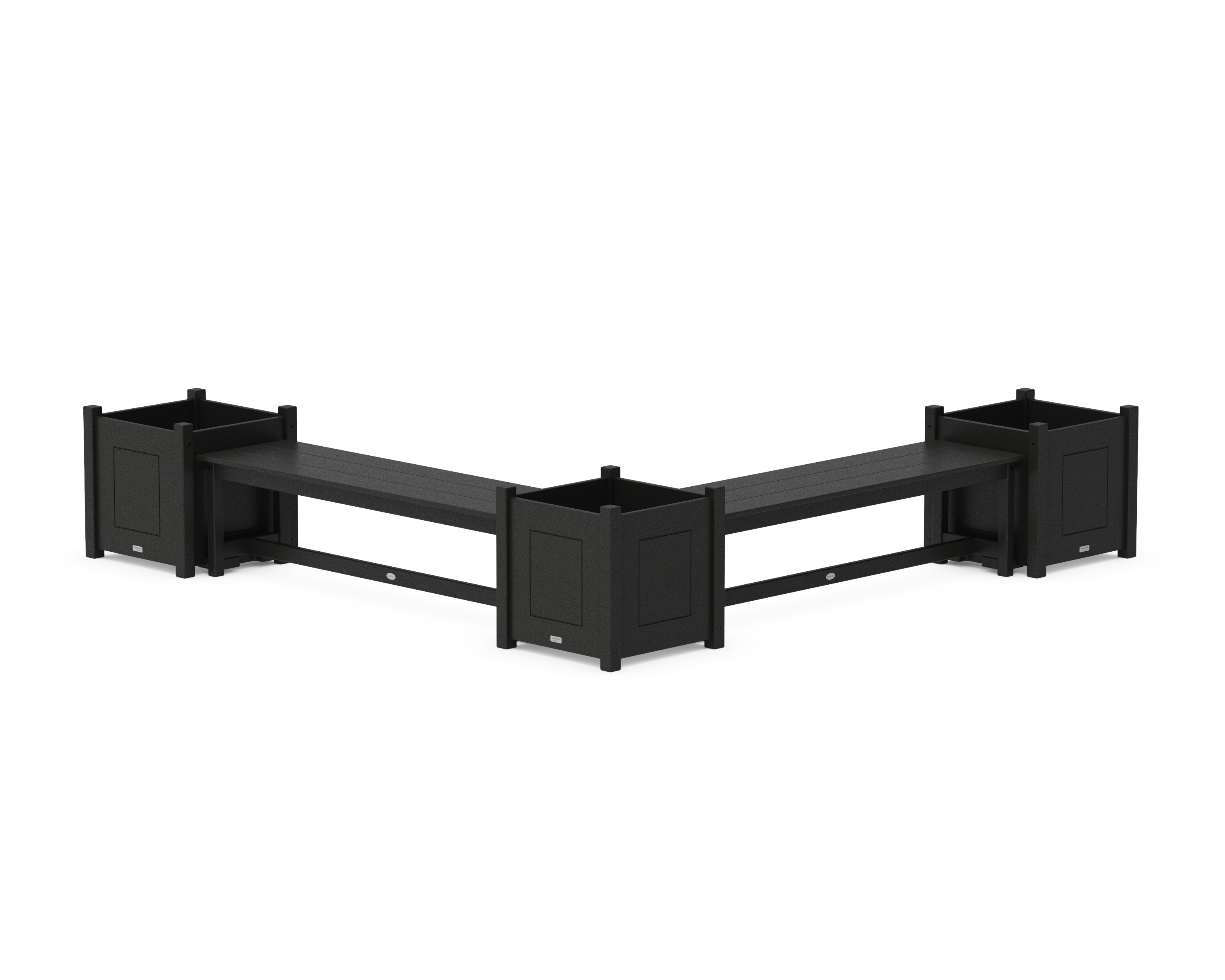 60" Country Living L- Shaped Planter Bench Corner Set - Large in Black