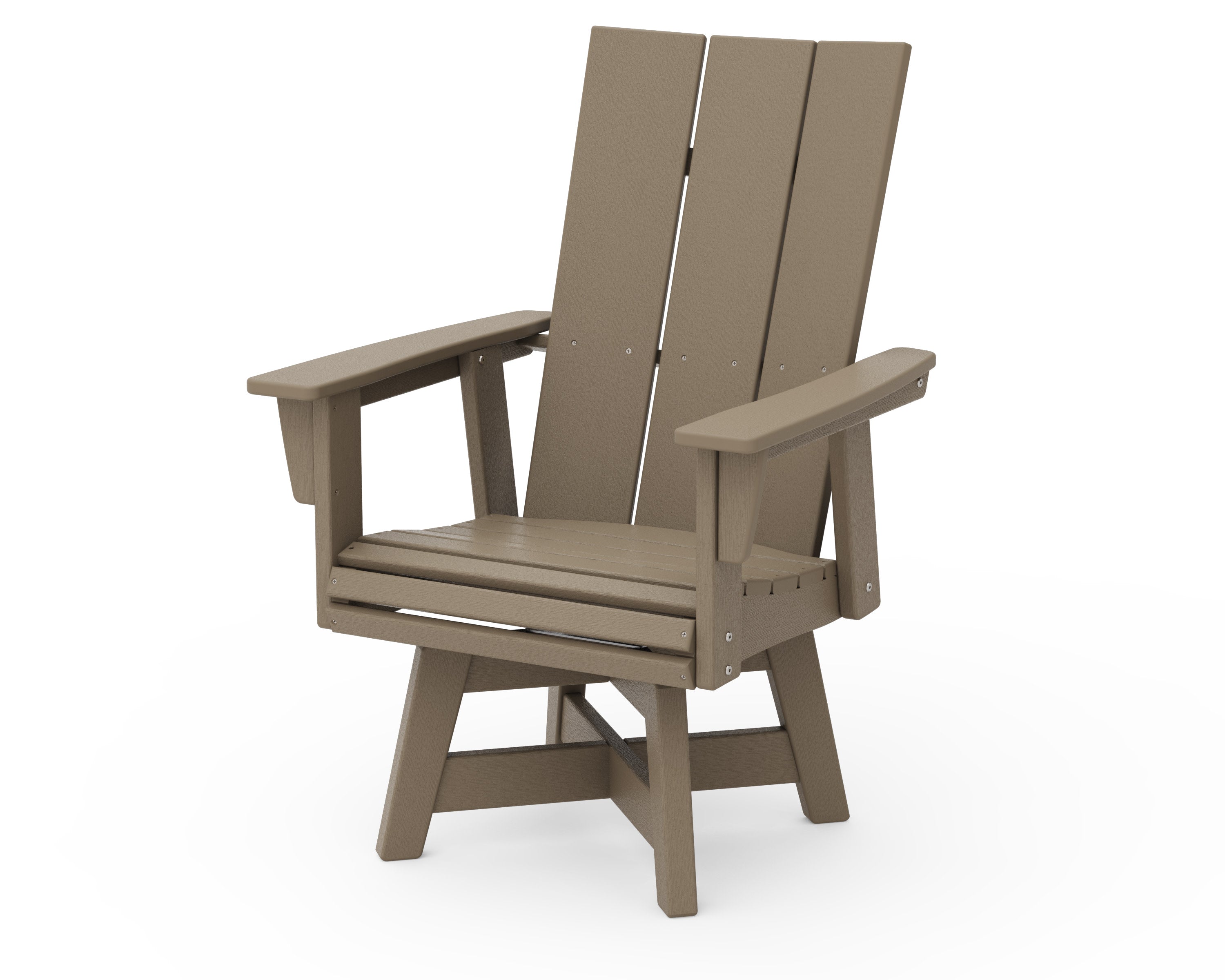 Modern Curveback Adirondack Swivel Dining Chair in Vintage Sahara