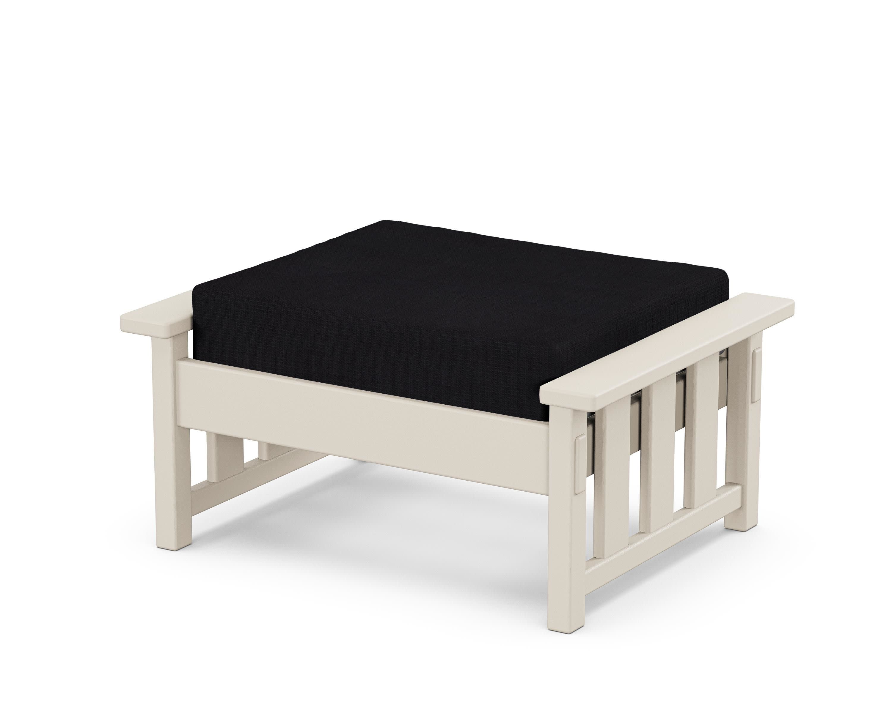 Acadia Deep Seating Ottoman in Sand / Midnight Linen