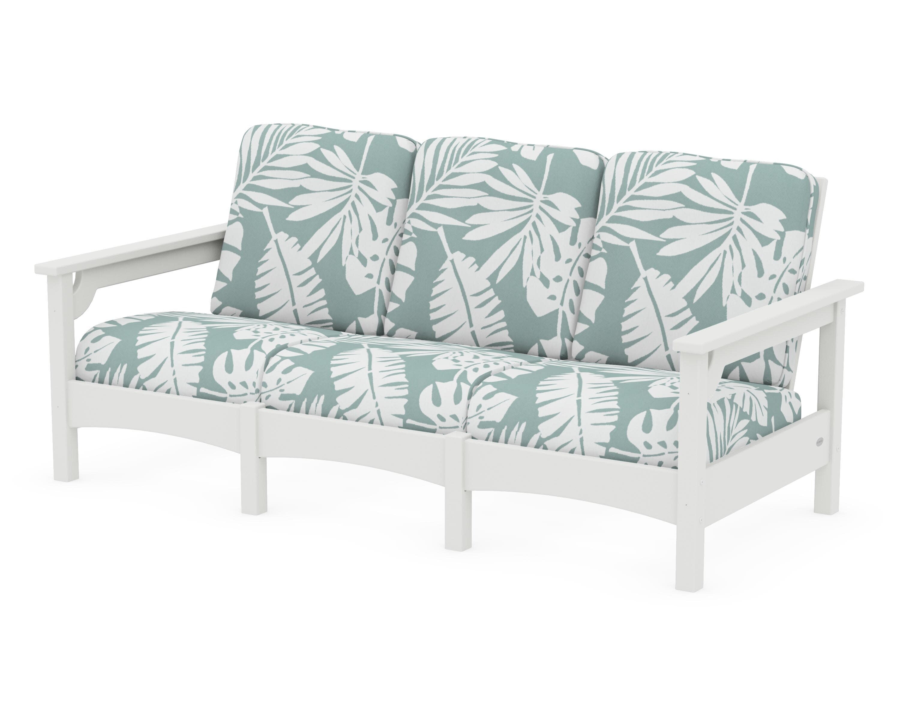 Club Sofa in Vintage White / Leaf Glacier Spa