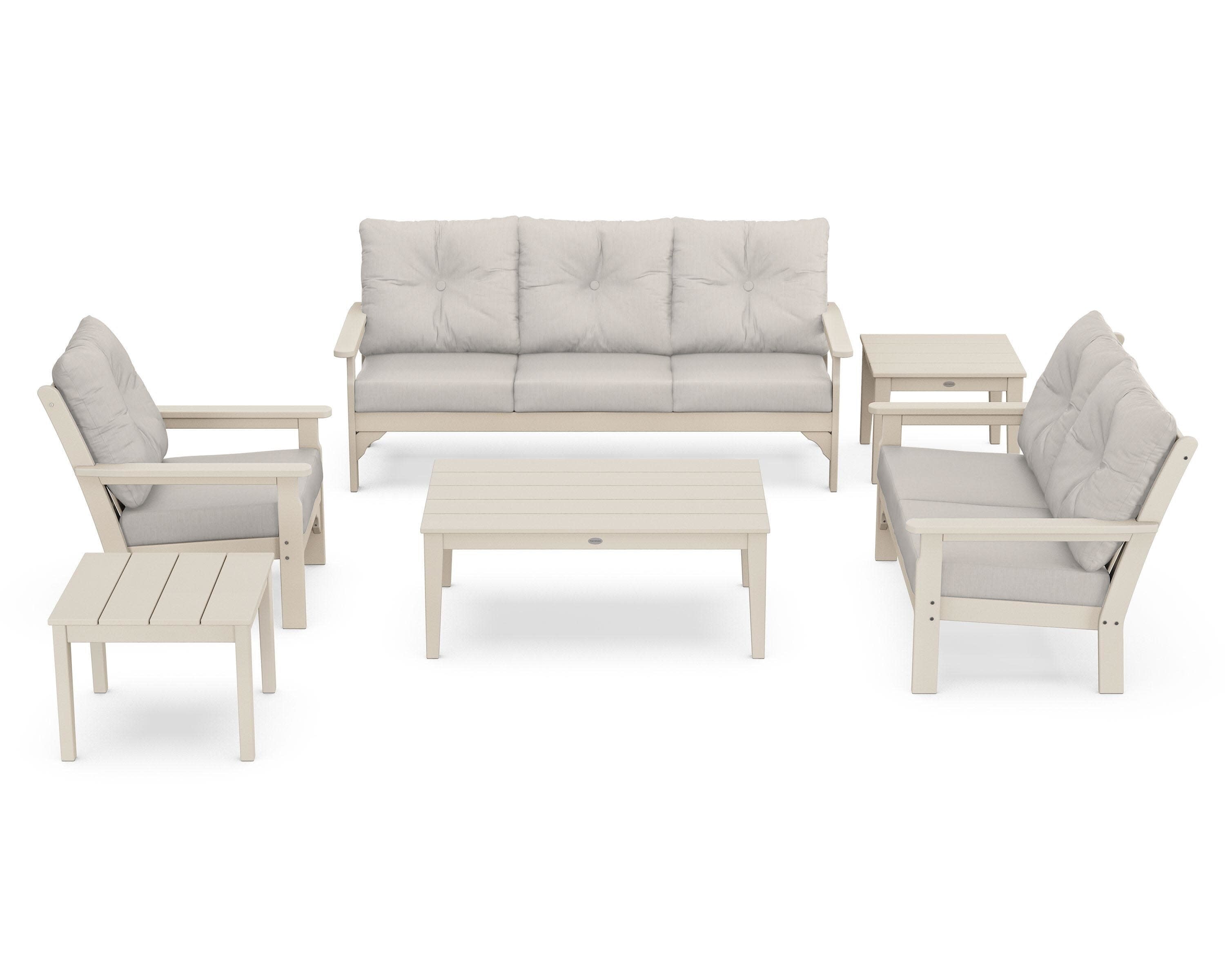 Vineyard 6-Piece Deep Seating Set in Sand / Cast Ash