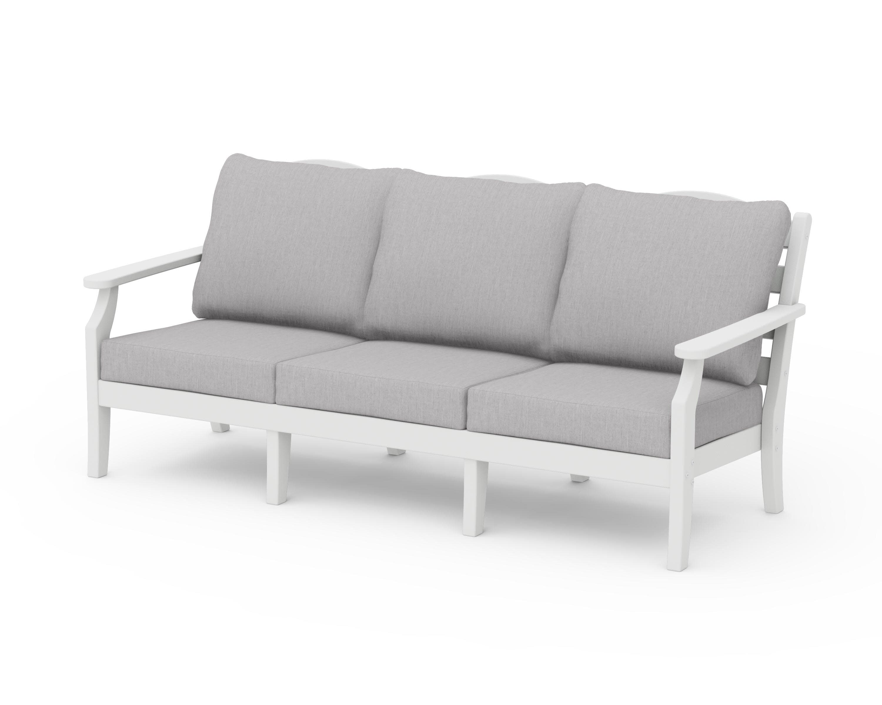 Savannah Deep Seating Sofa in White / Granite