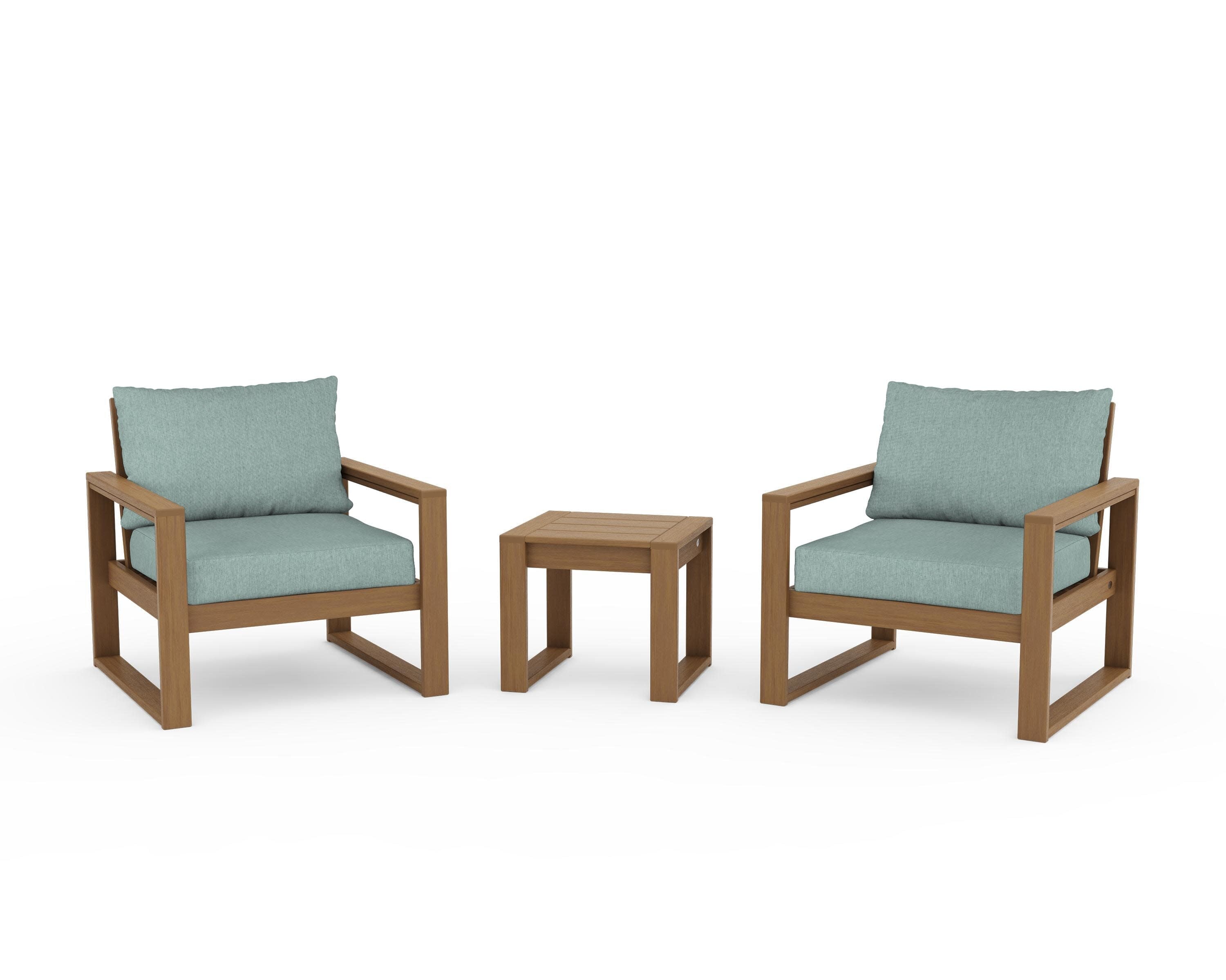 EDGE Sectional 3-Piece Deep Seating Set in Natural / Glacier Spa