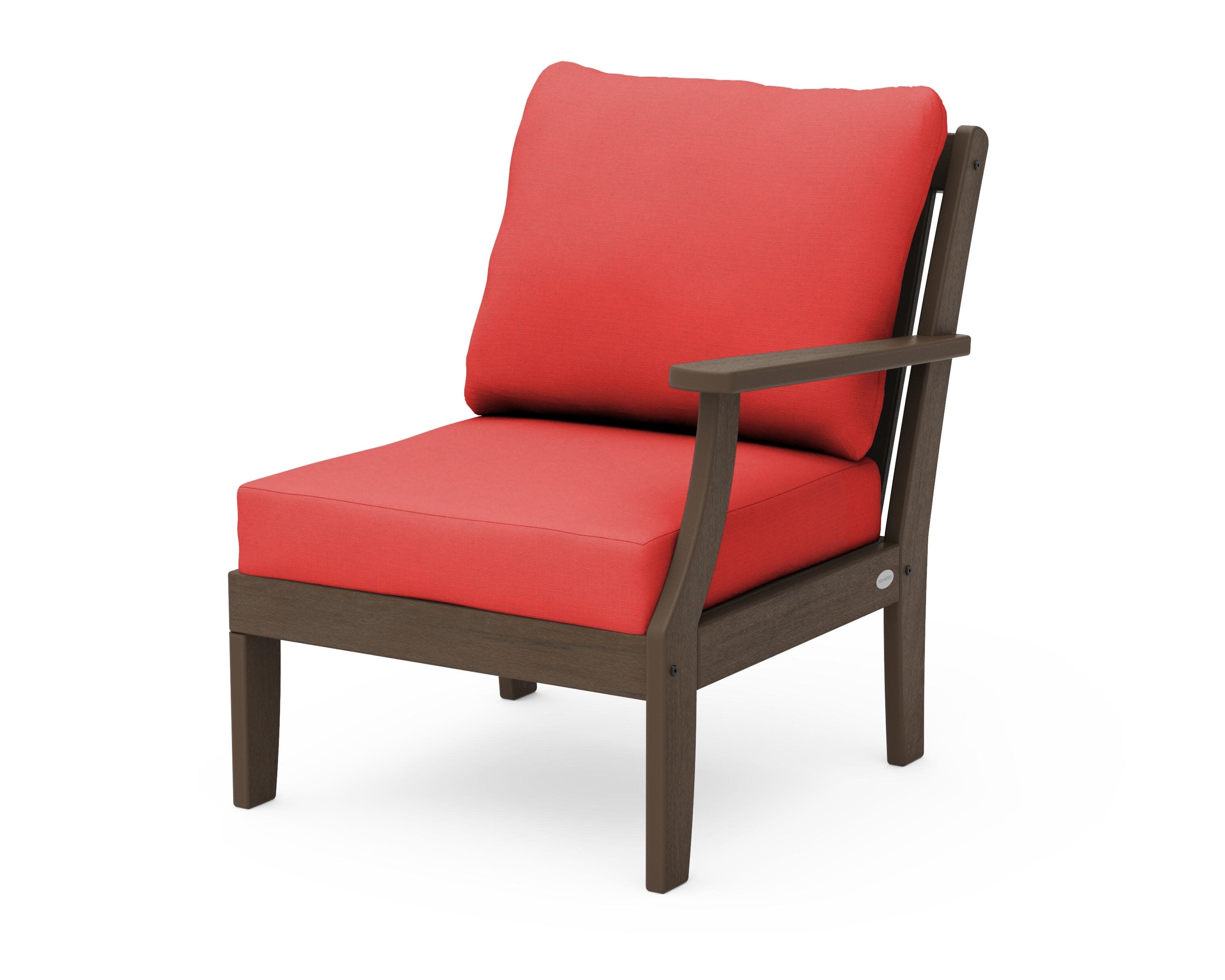 Braxton Modular Right Arm Chair in Kona / Crimson Linen