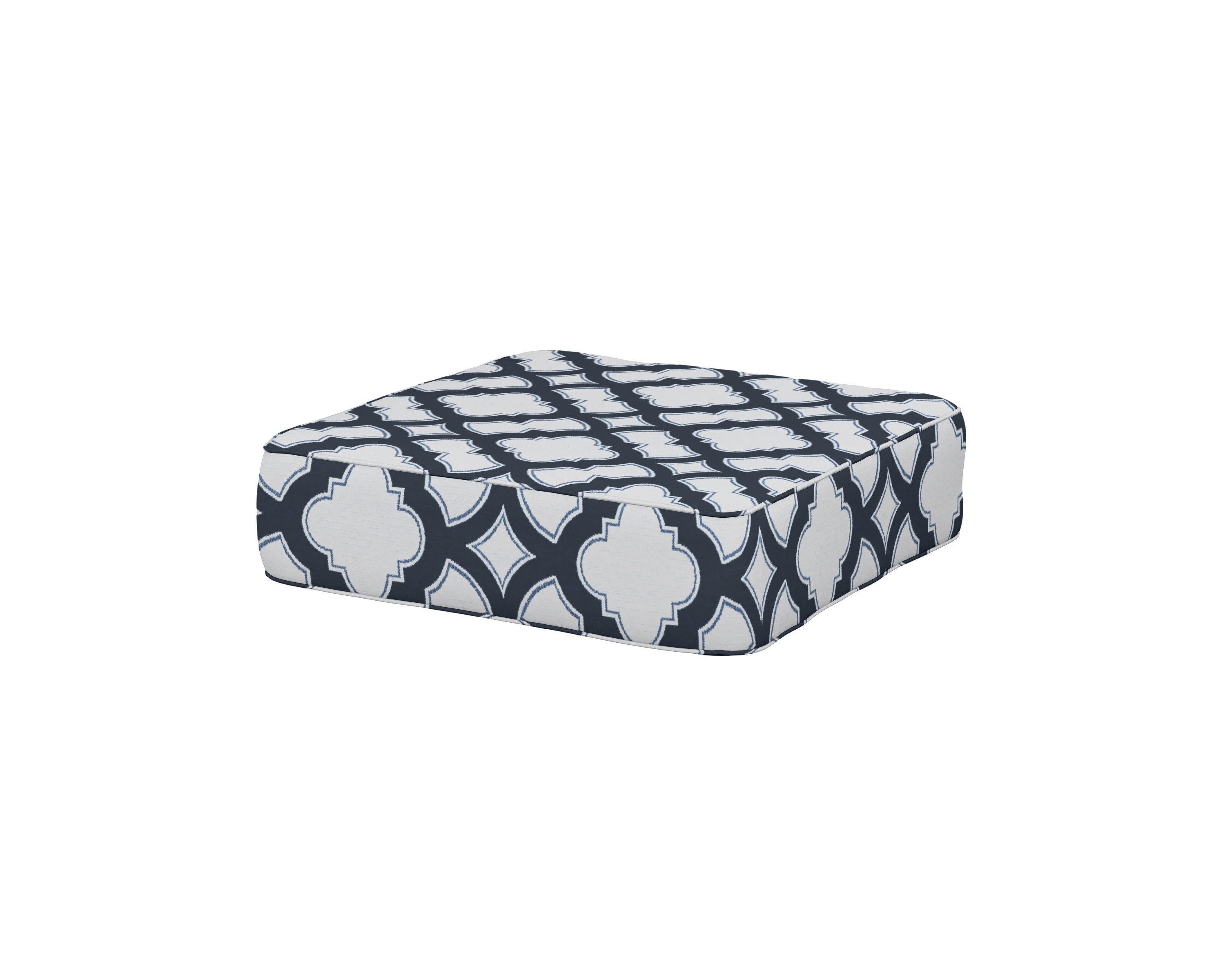 Ateeva 4000 Ottoman Cushion in Trellis Marine Indigo