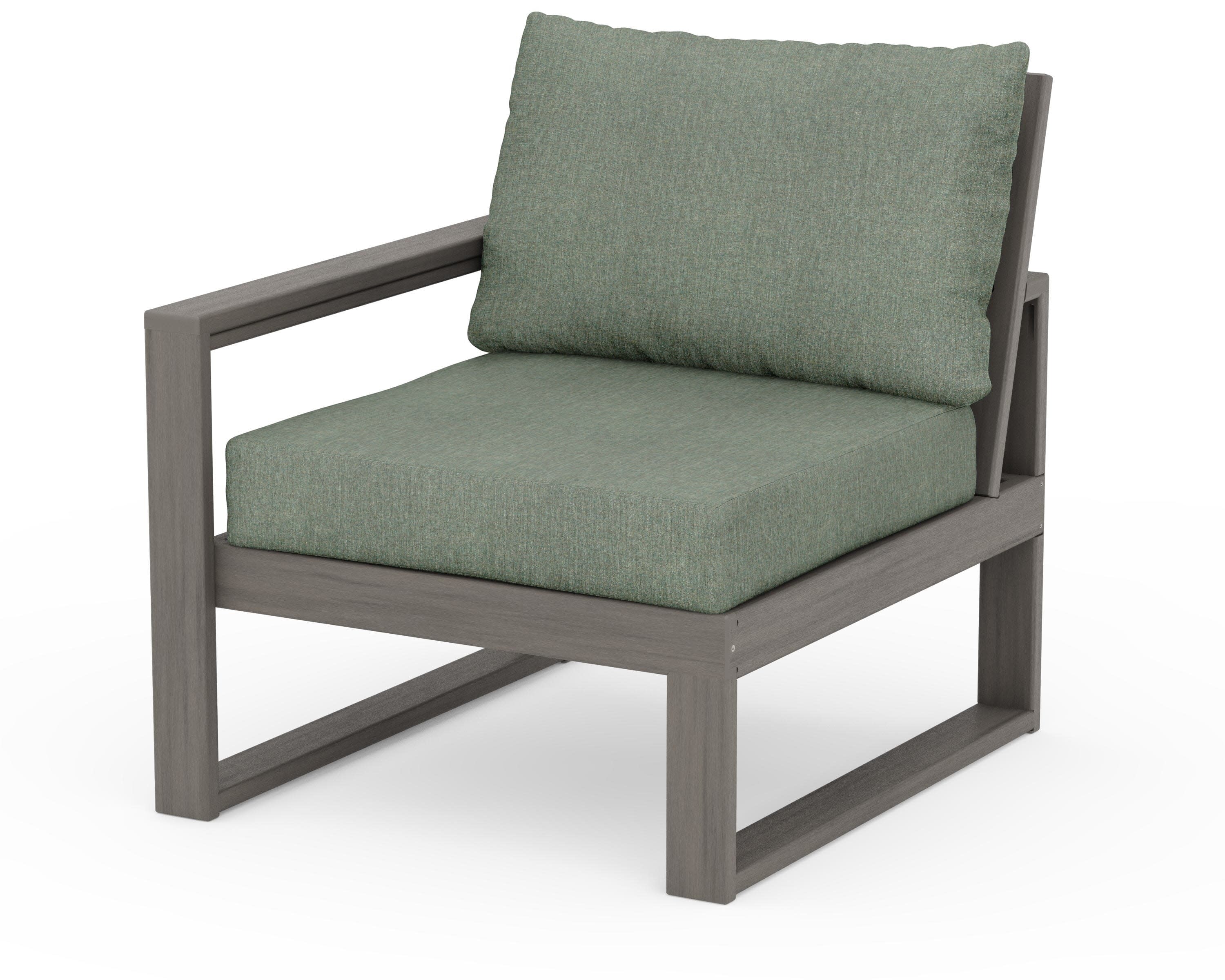 EDGE Modular Left Arm Chair in Driftwood / Cast Sage
