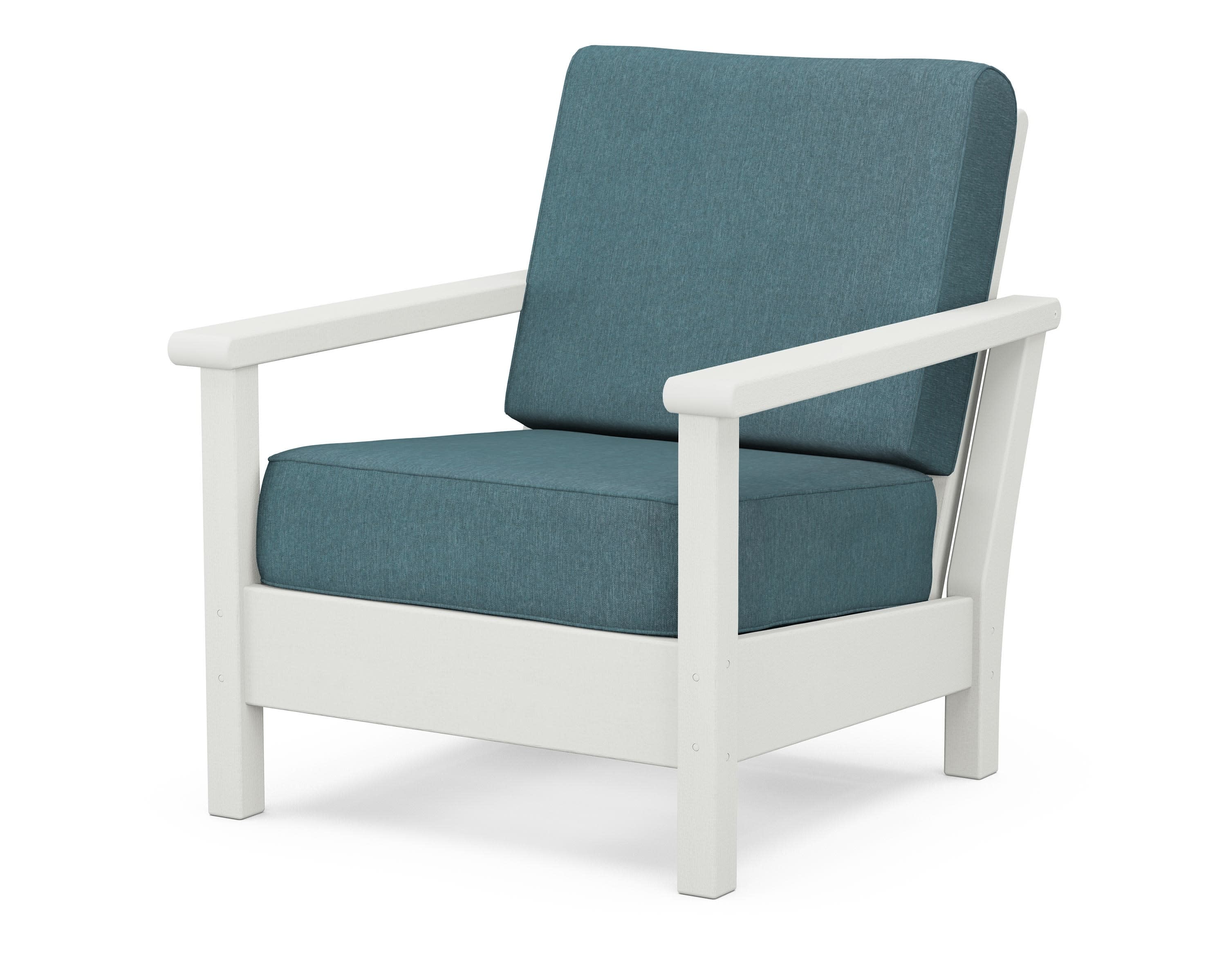 Harbour Deep Seating Chair in Vintage White / Ocean Teal