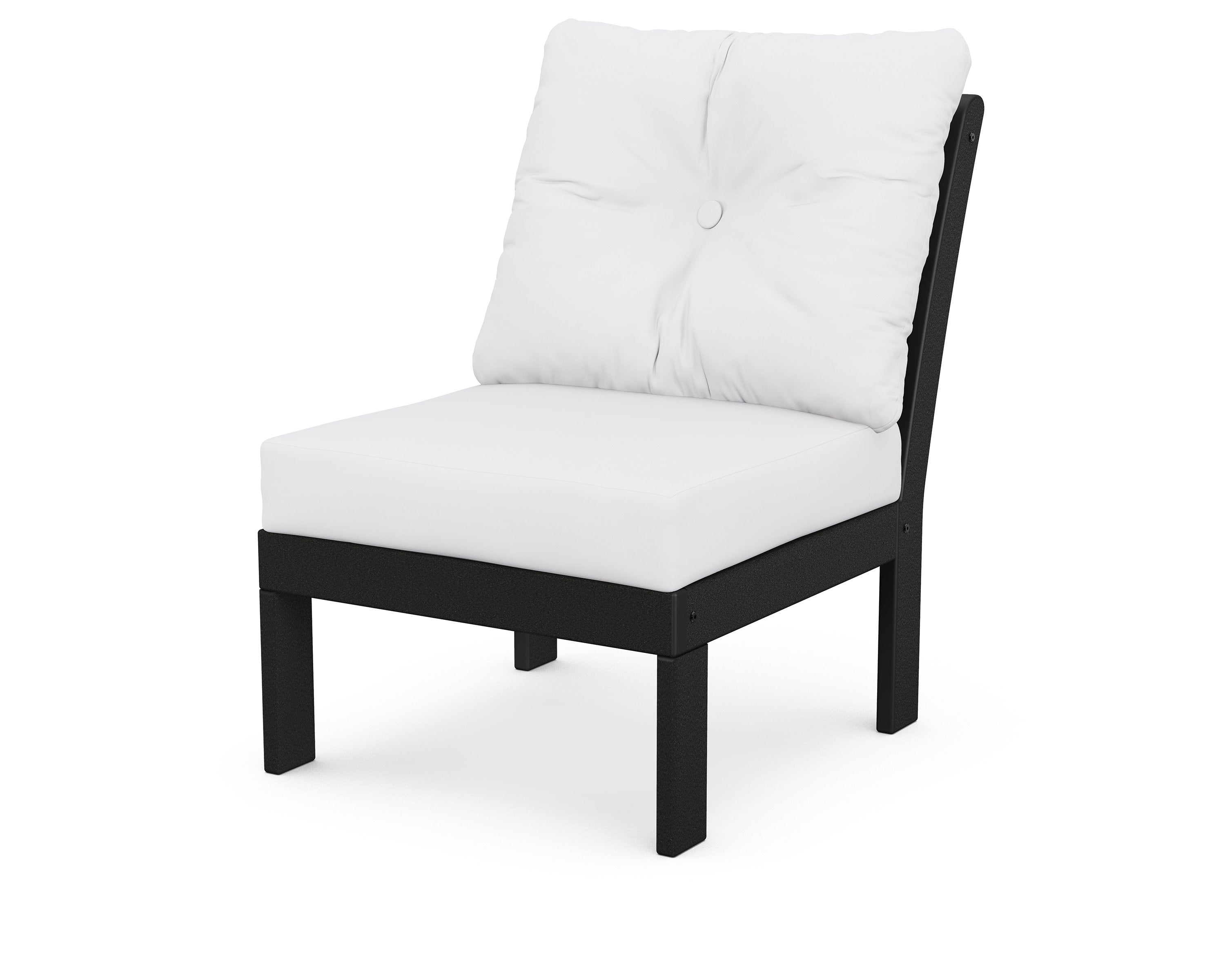 Vineyard Modular Armless Chair in Black / Natural