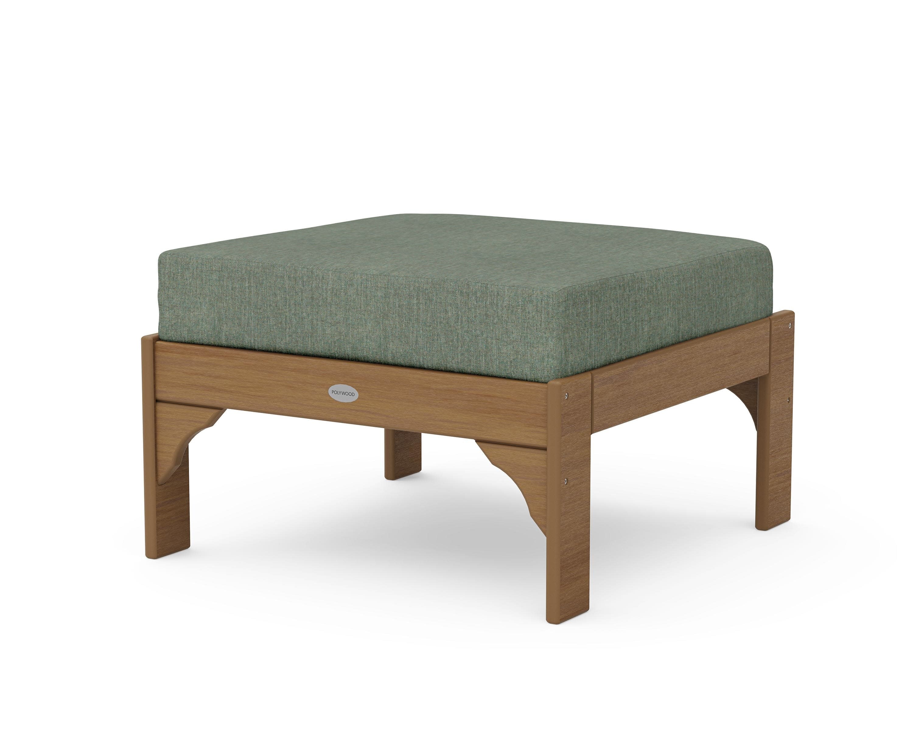 Vineyard Deep Seating Ottoman in Natural / Cast Sage