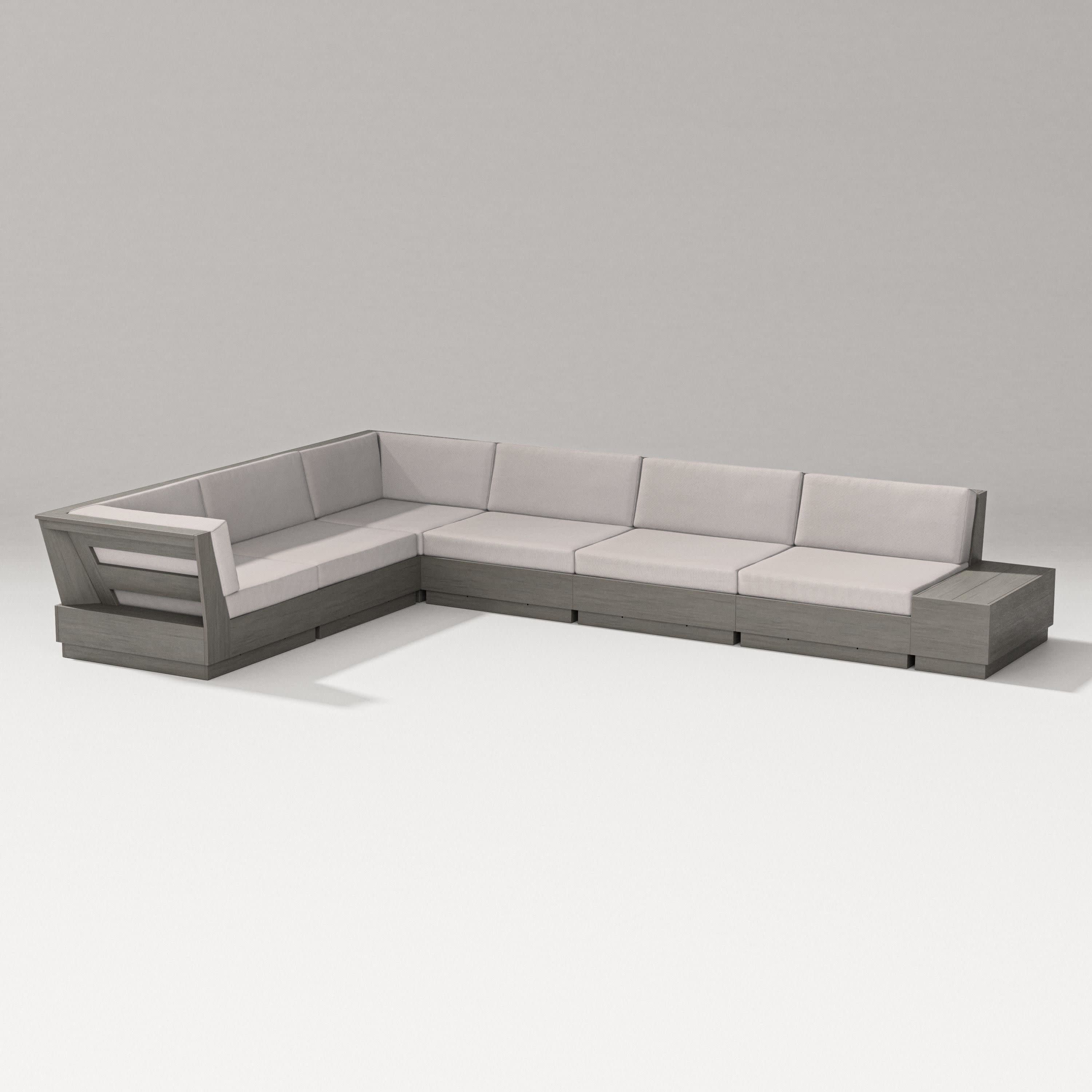 Elevate 7-Piece Corner Sectional in Driftwood / Dune Burlap