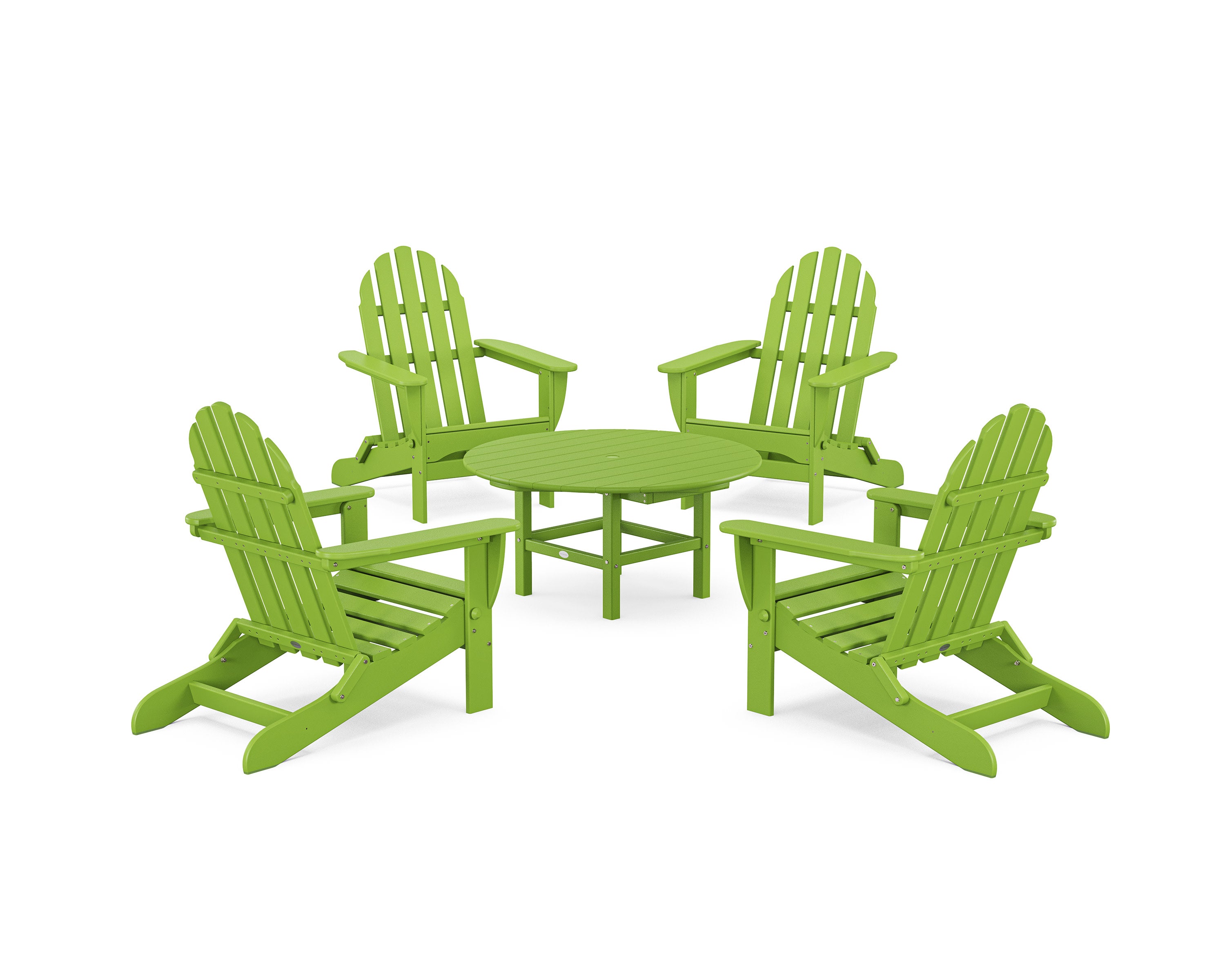 Classic Folding Adirondack 5-Piece Conversation Group in Lime