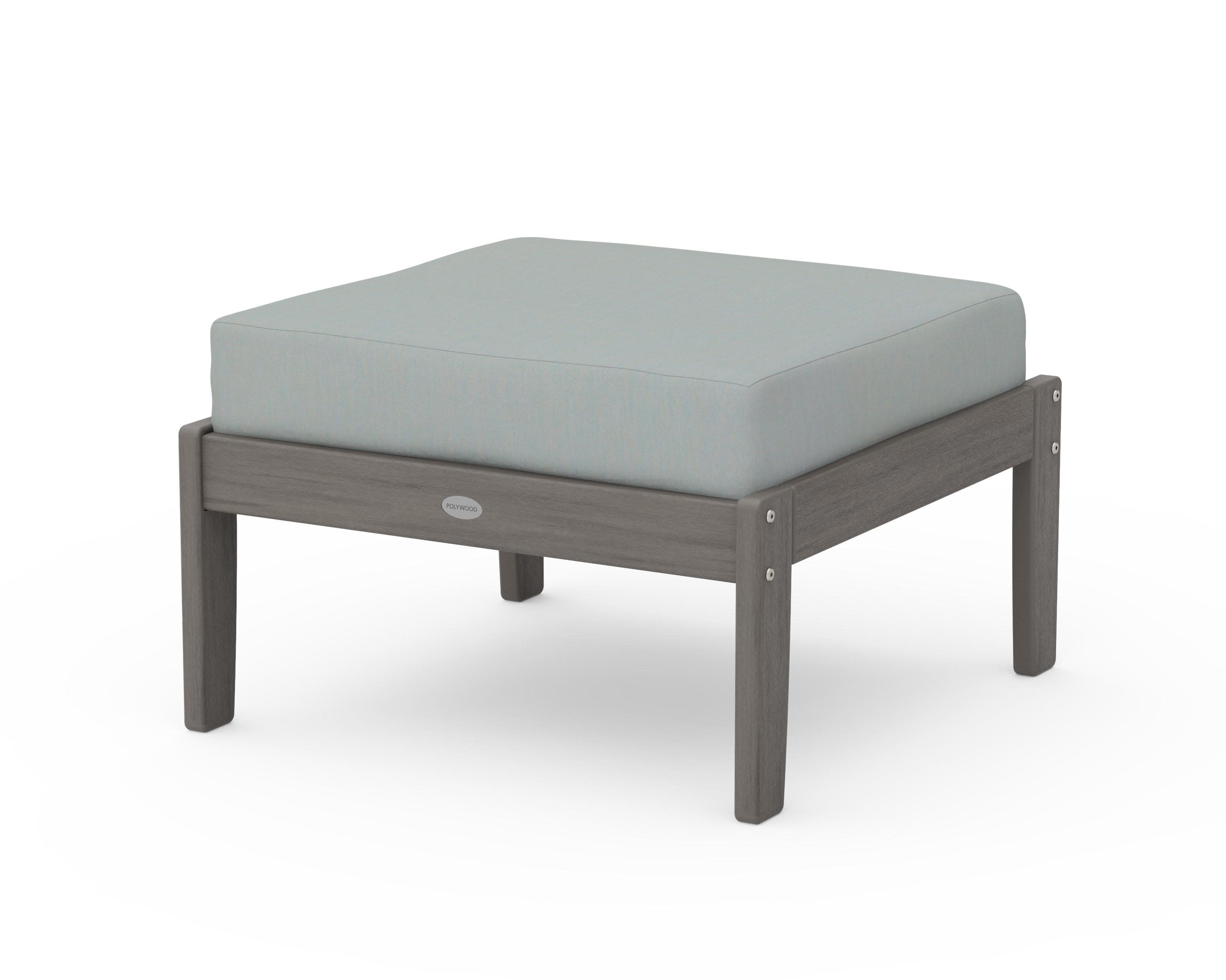 Braxton Deep Seating Ottoman in Driftwood / Spa