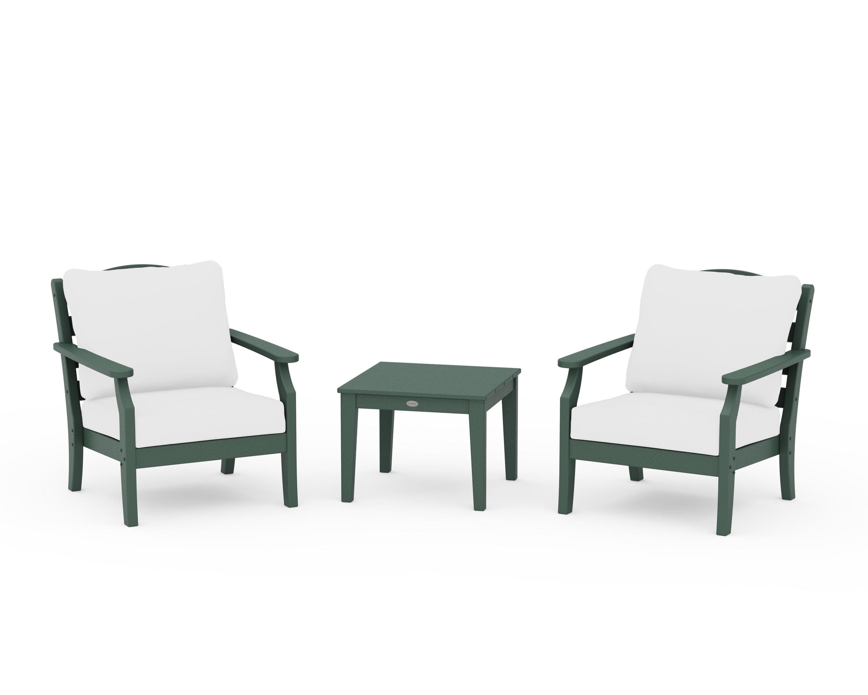 Savannah 3-Piece Deep Seating Set in Green / Natural