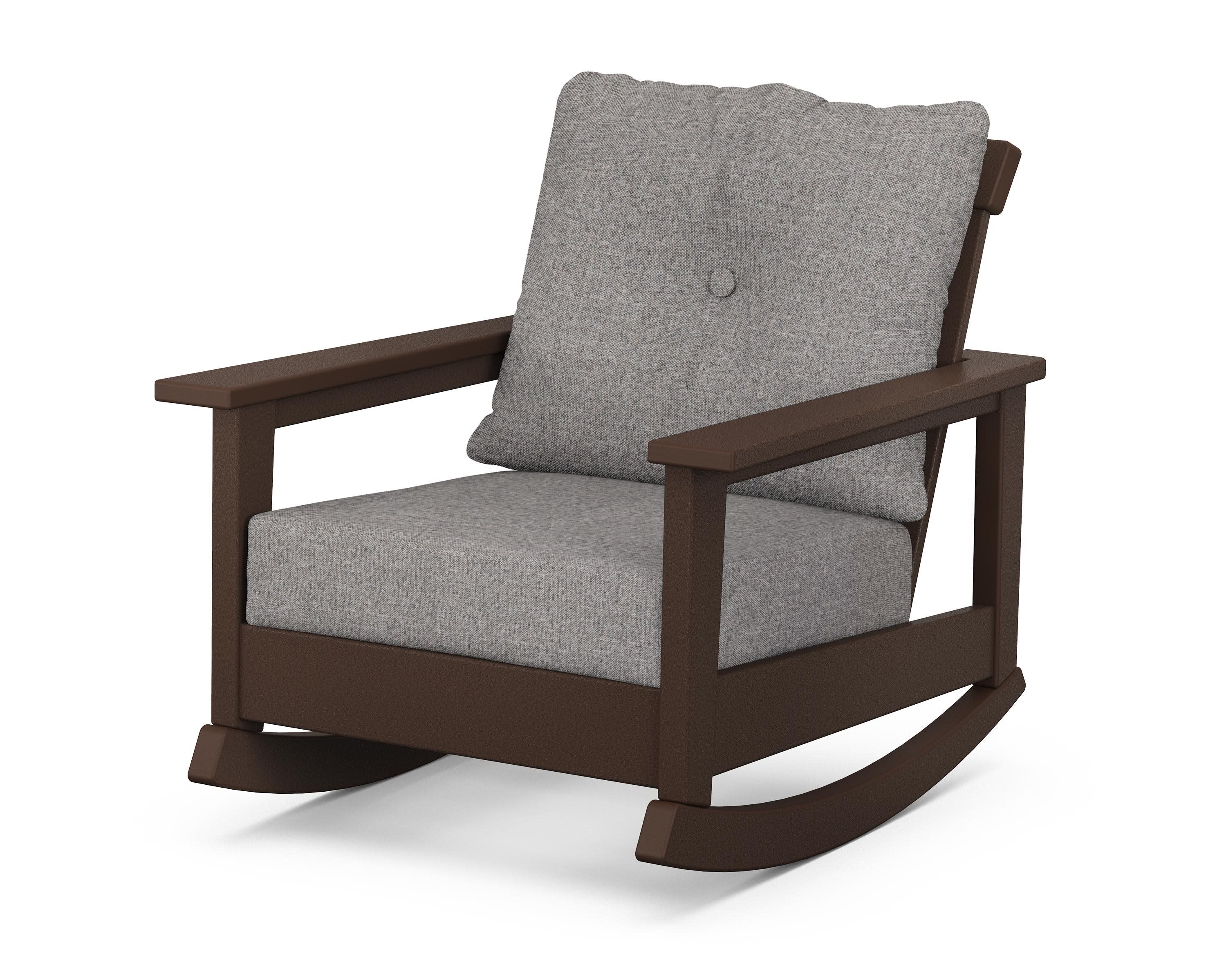Prescott Deep Seating Rocking Chair in Mahogany / Grey Mist