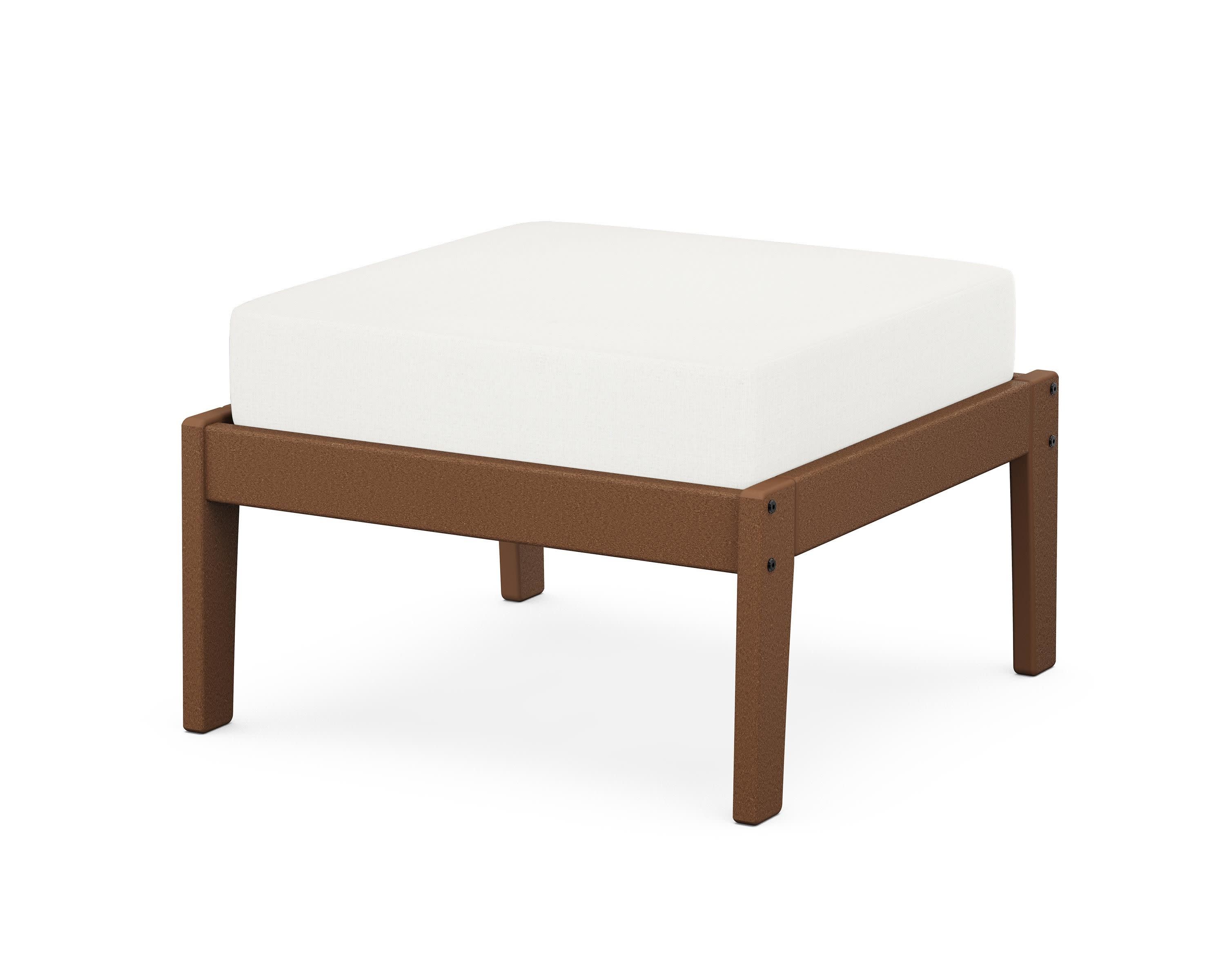 Deep Seating Ottoman in Teak / Natural Linen