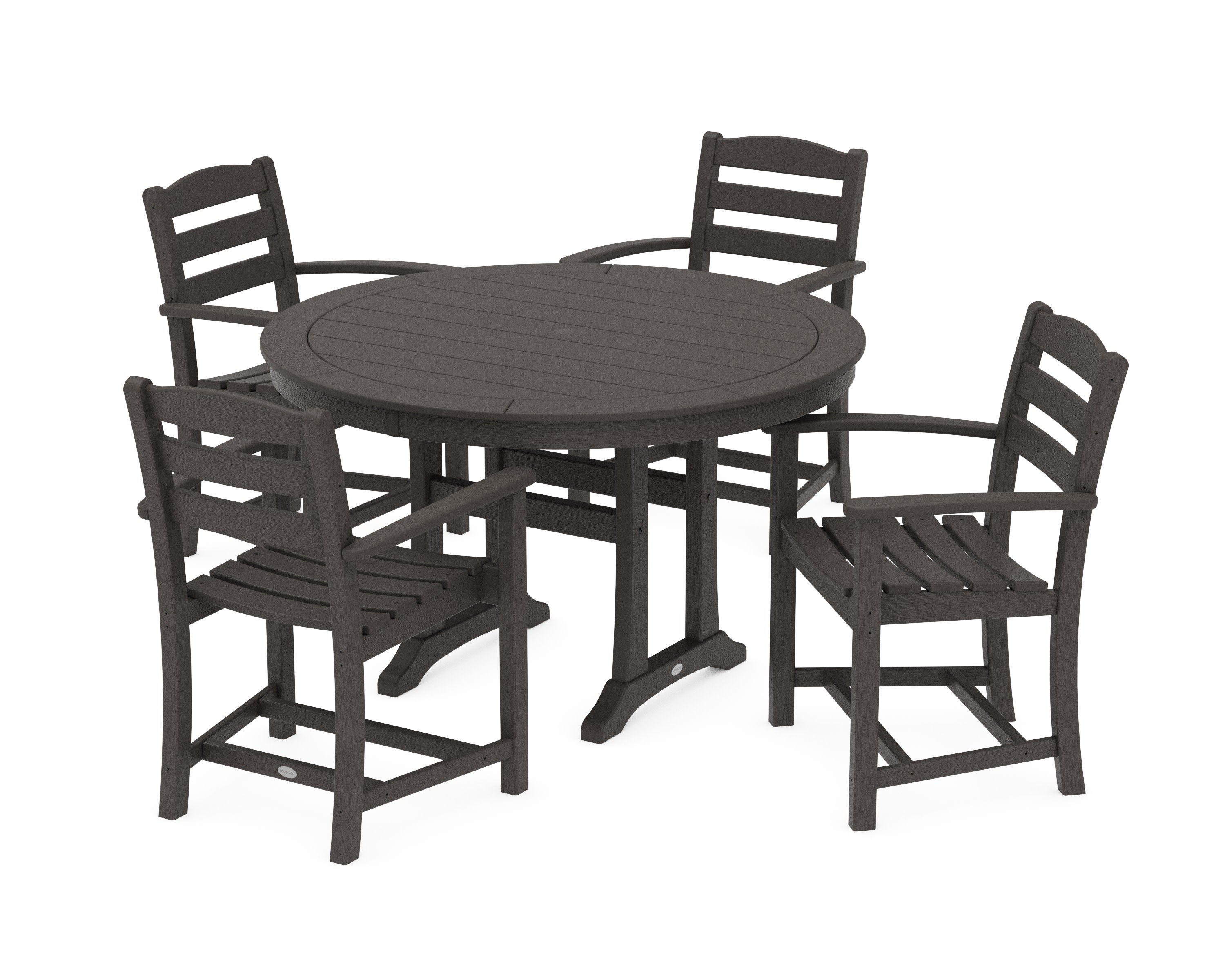 La Casa Caf 5-Piece Arm Chair Dining Set in Vintage Coffee