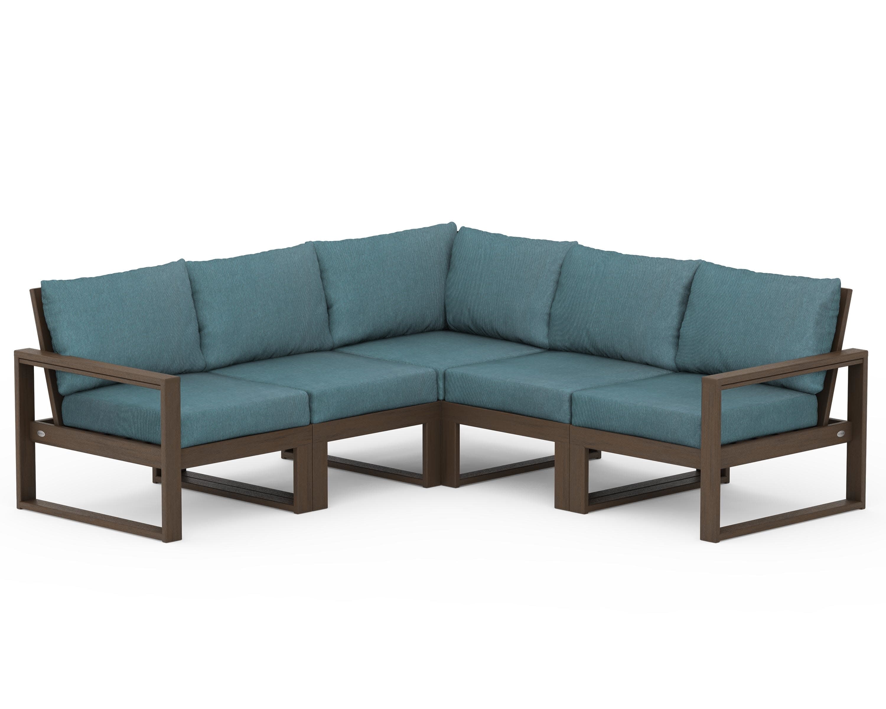 EDGE 5-Piece Modular Deep Seating Set in Kona / Ocean Teal