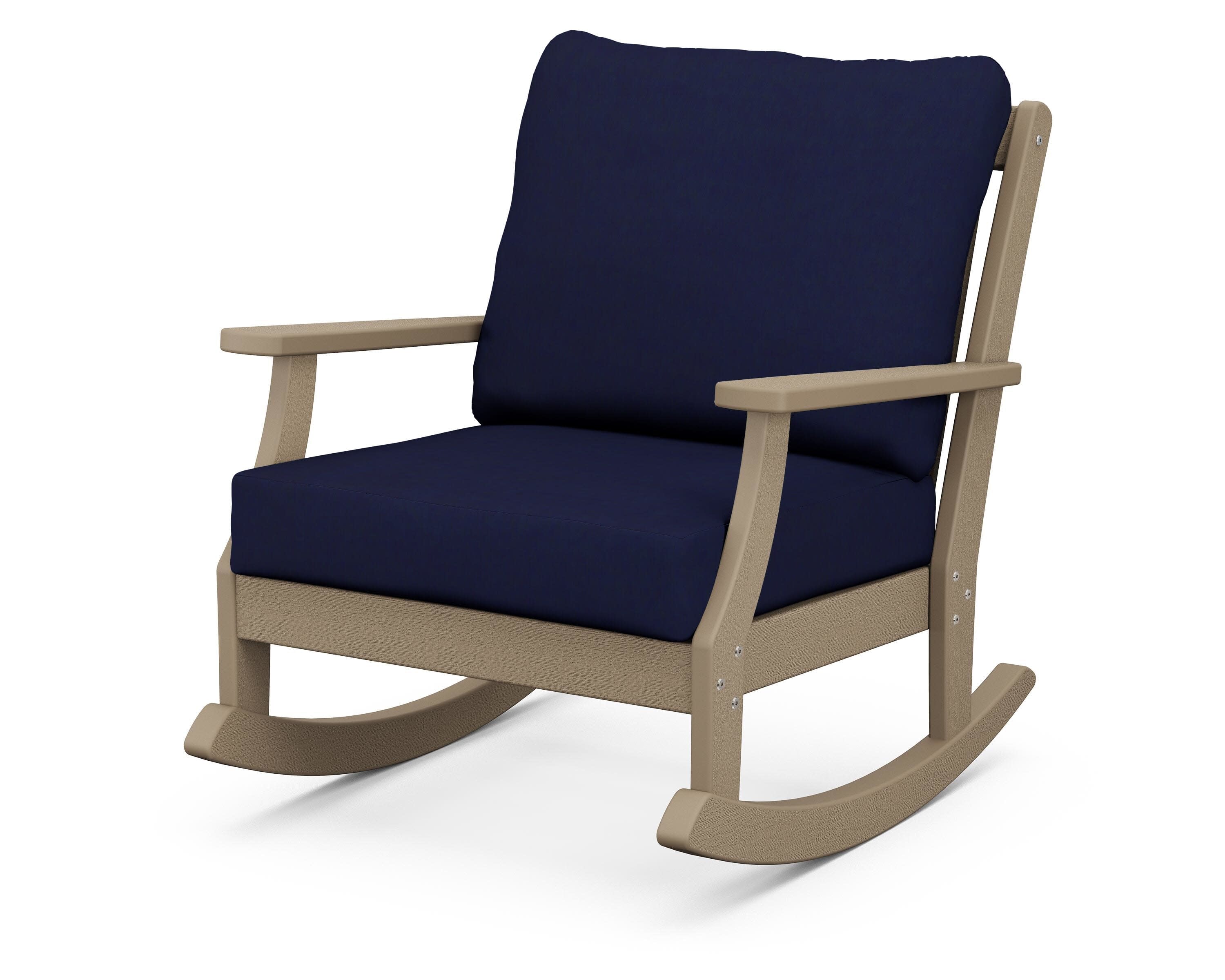 Braxton Deep Seating Rocking Chair in Vintage Sahara / Navy