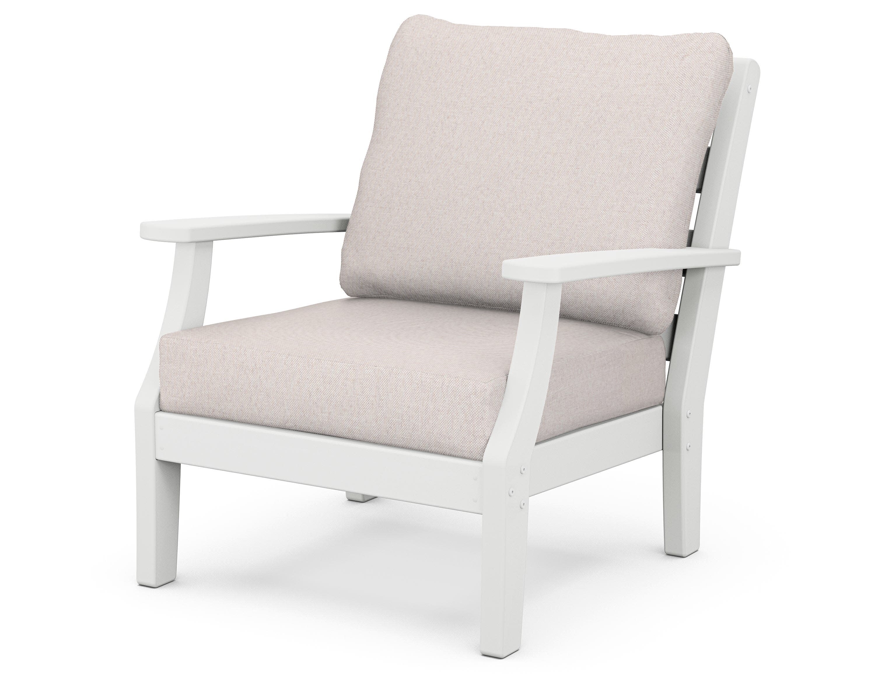Chesapeake Deep Seating Chair in White / Dune Burlap