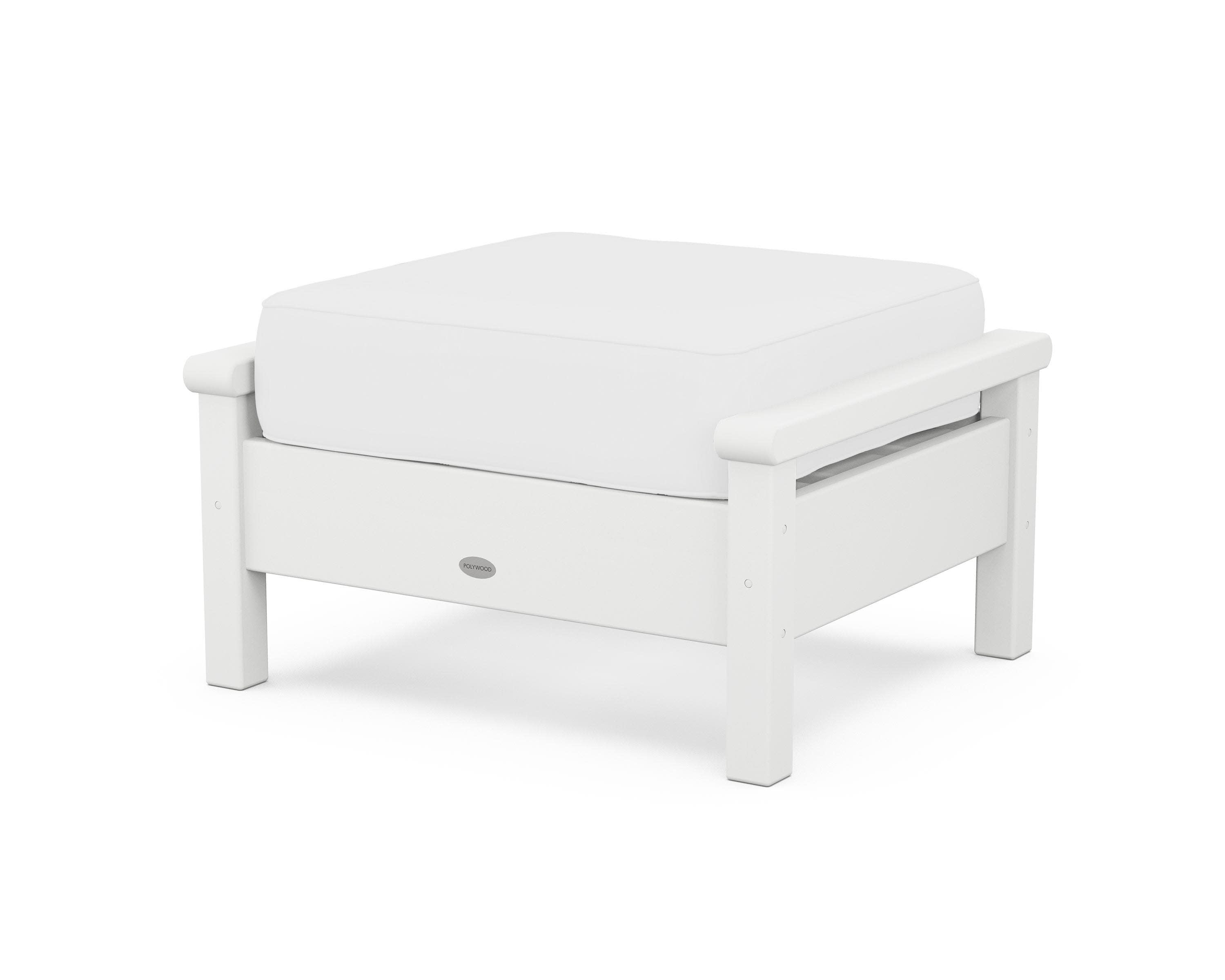 Harbour Deep Seating Ottoman in White / Natural