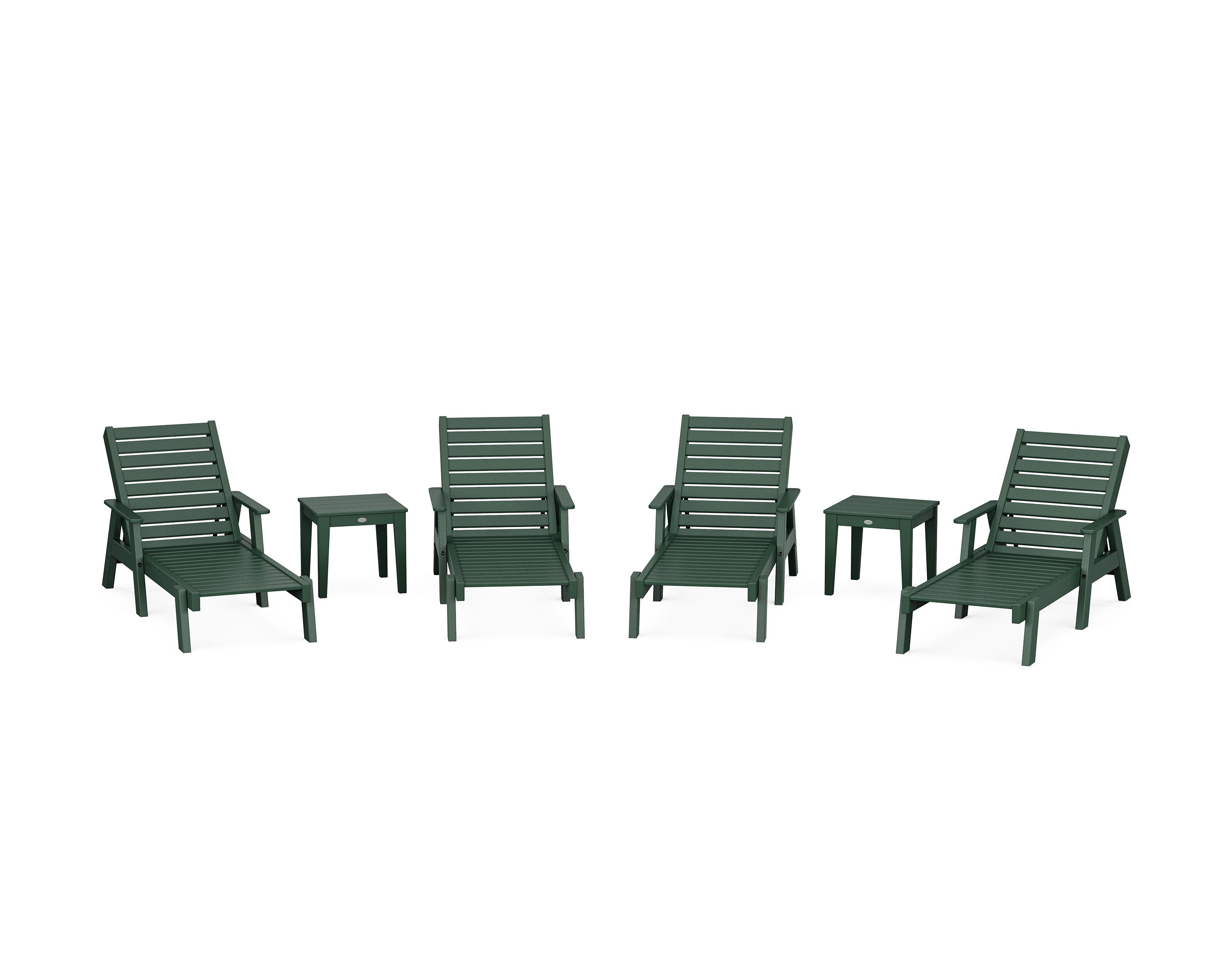 Captain Chaise 6-Piece Set with Arms in Green