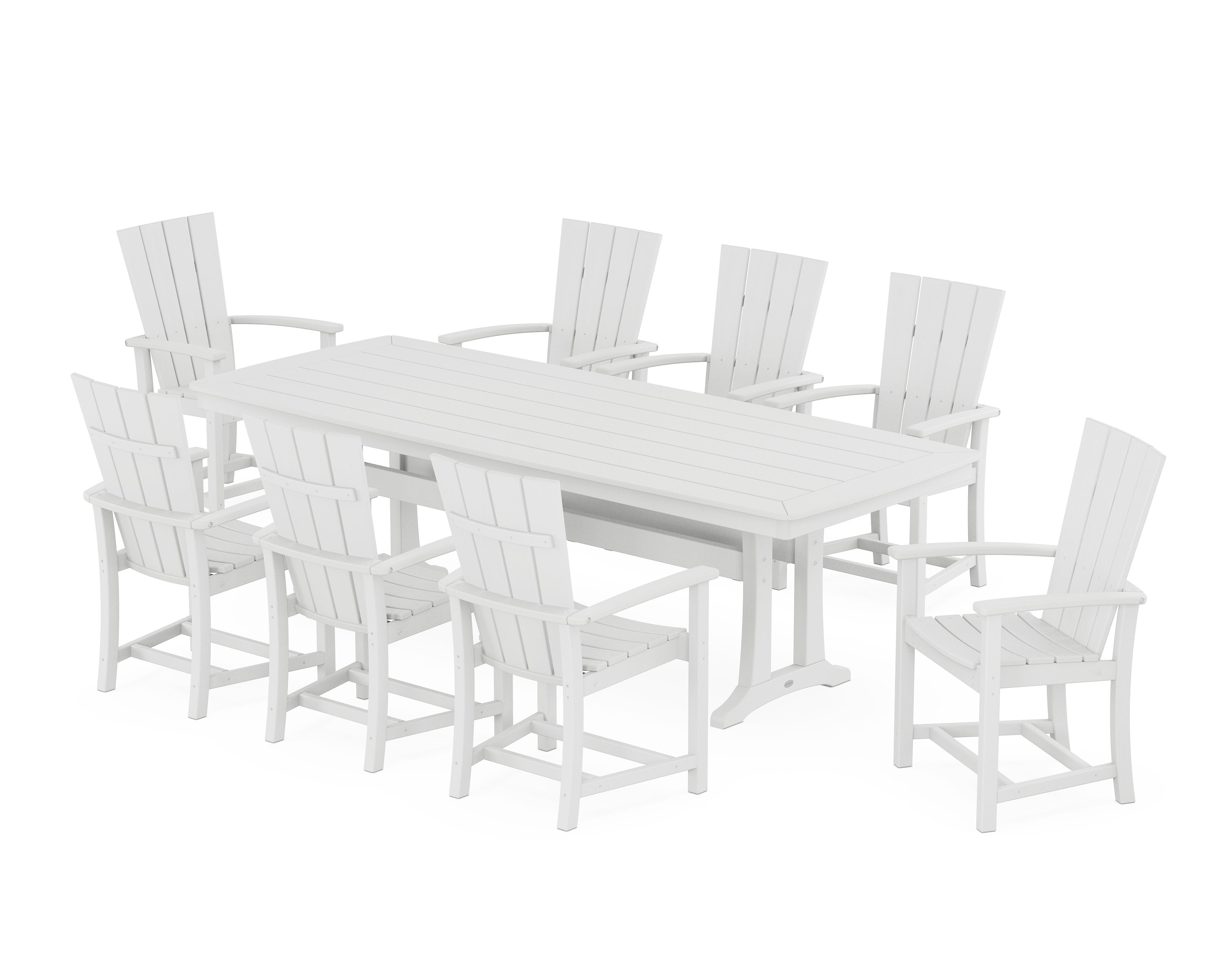 Quattro Adirondack 9-Piece Dining Set with Trestle Legs in White