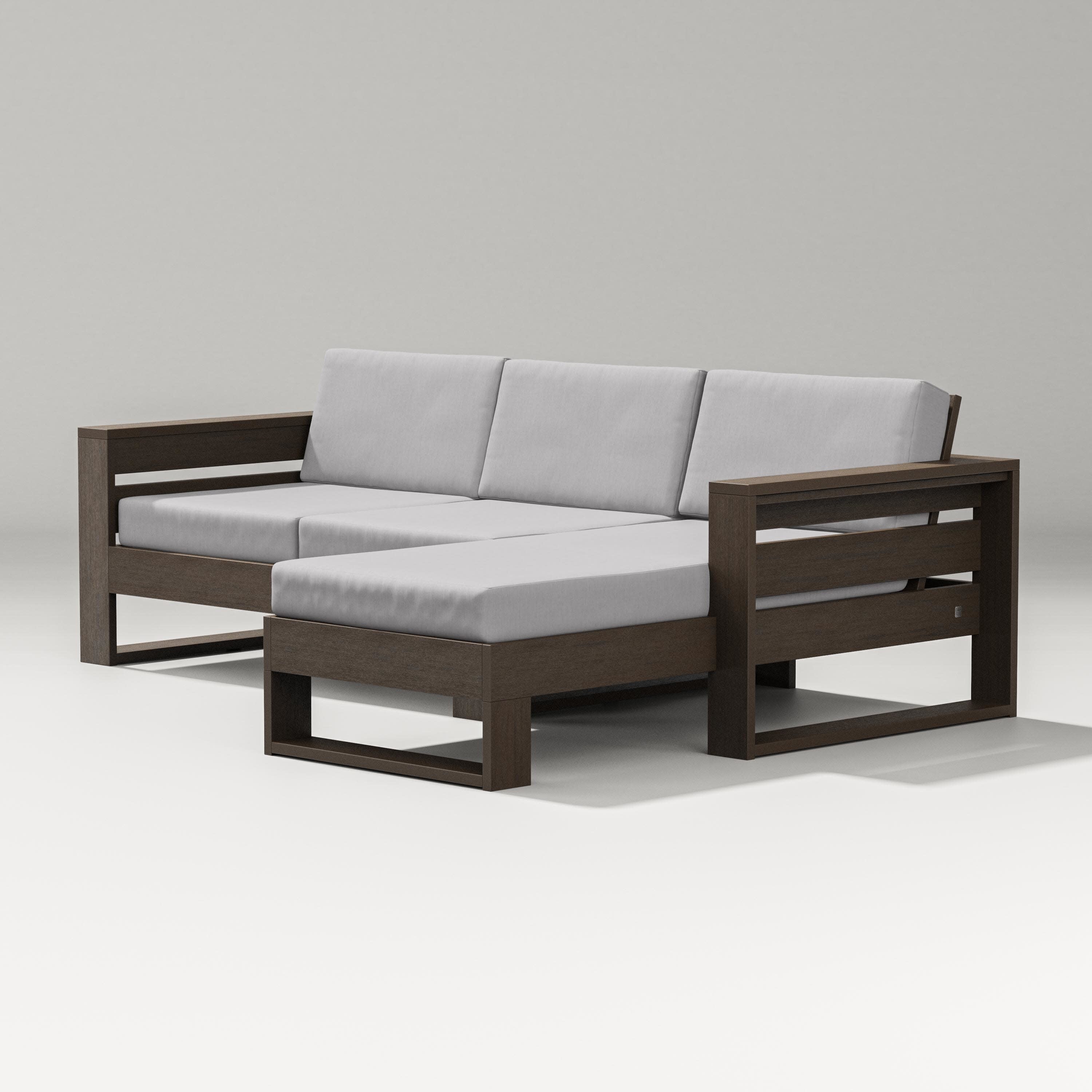 Latitude Right Chaise Sectional in Kona / Granite