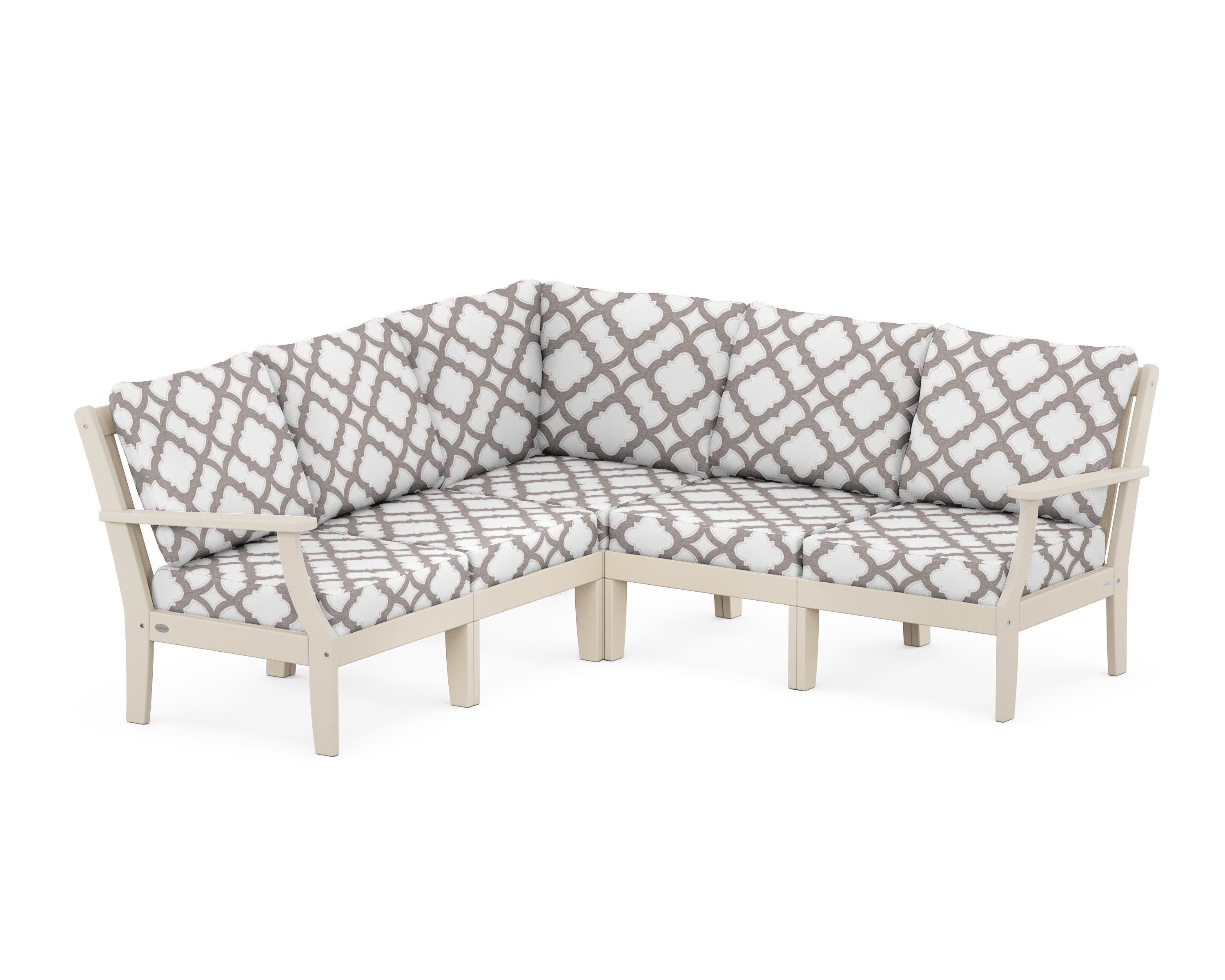 Braxton Modular 5-Piece Deep Seating Set in Sand / Trellis Grey Mist