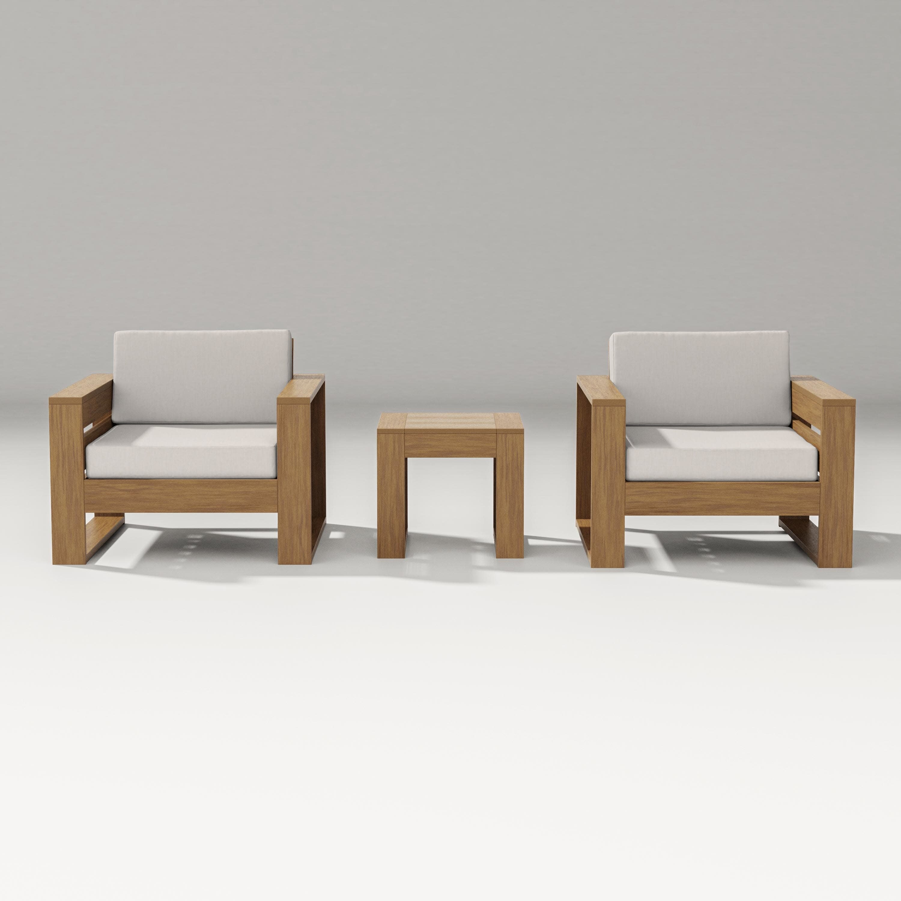 Latitude 3-Piece Lounge Chair Set in Natural / Cast Ash