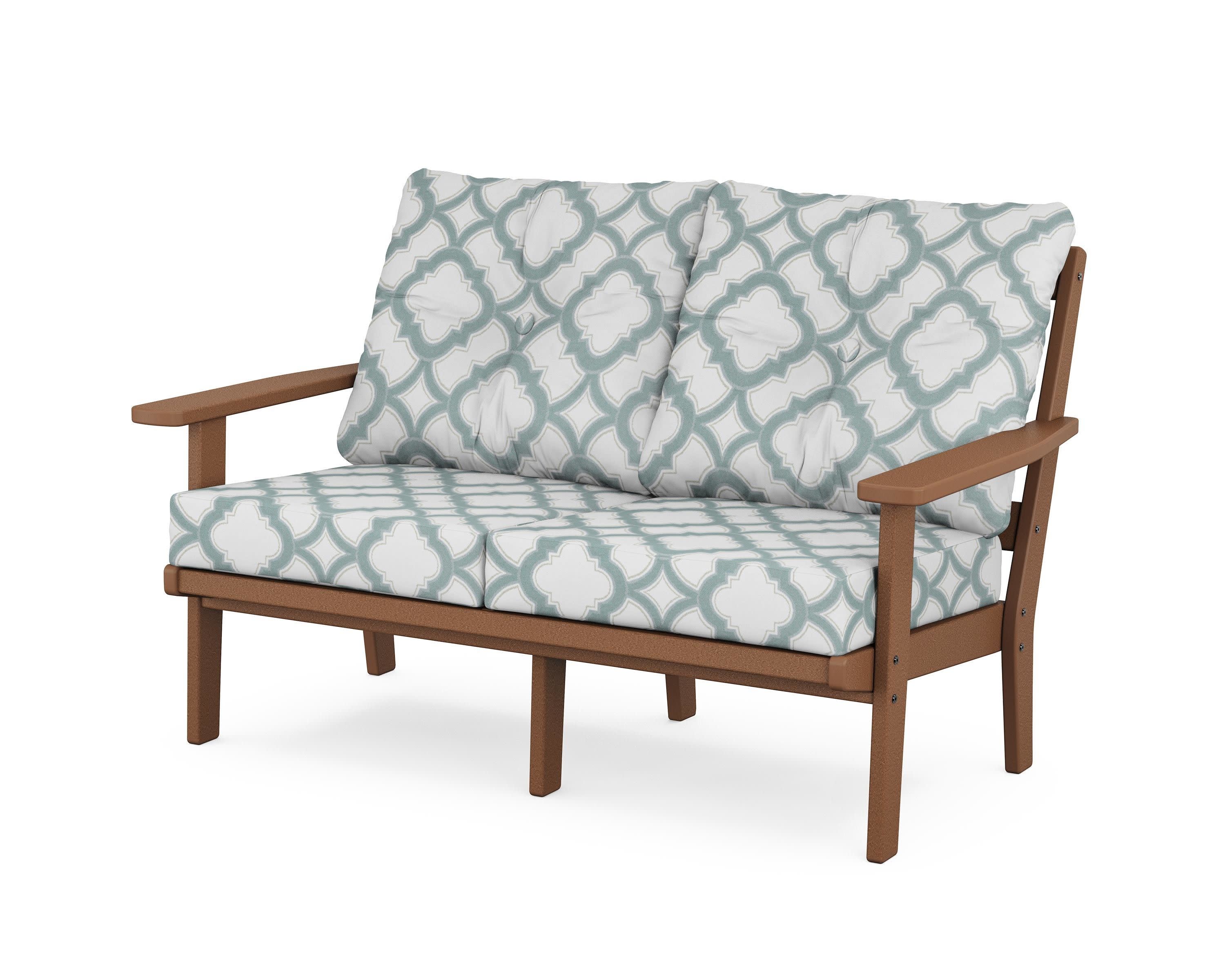 Oxford Deep SeatingLoveseat in Teak / Trellis Glacier Spa