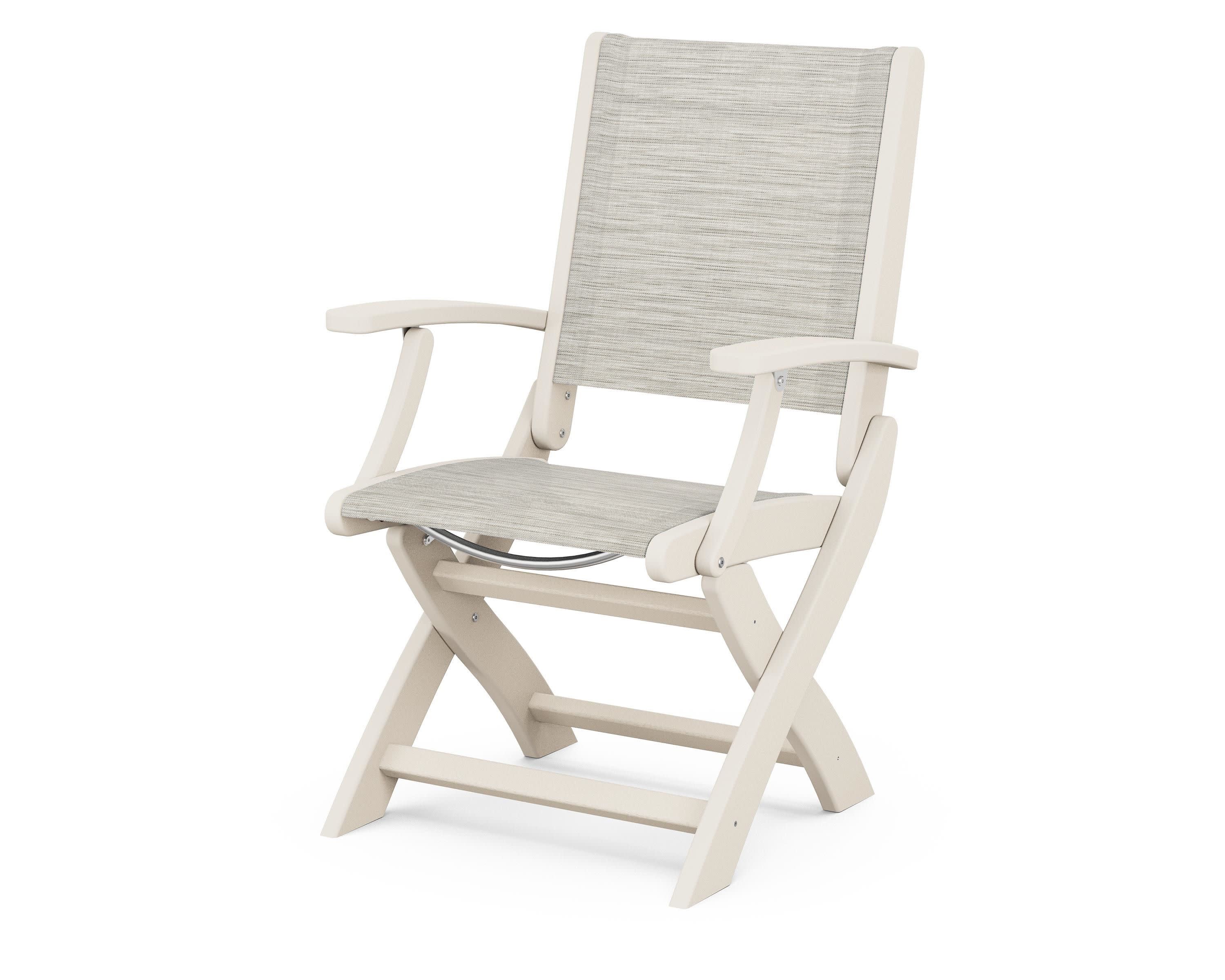 Coastal Folding Chair in Sand / Birch Sling