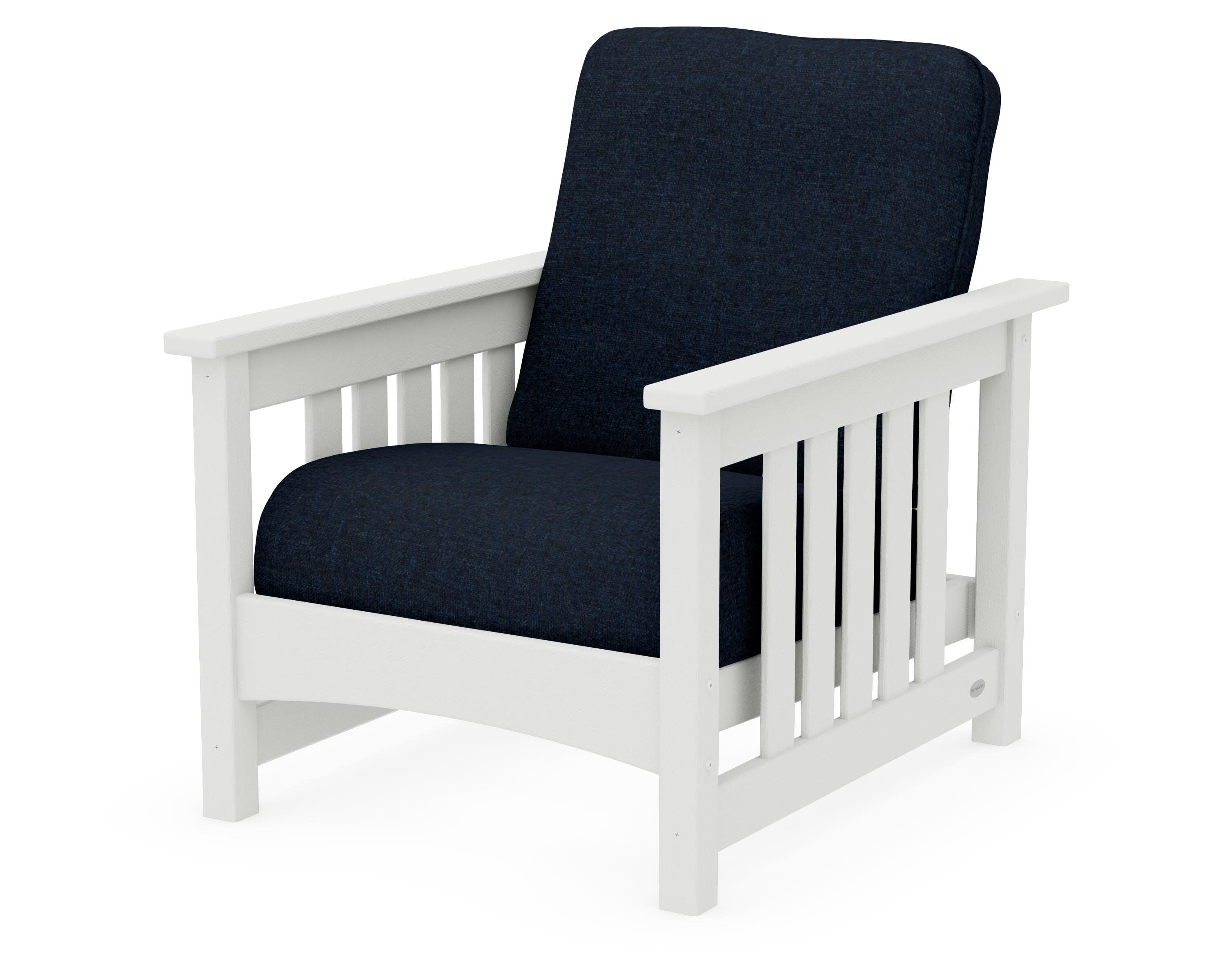 Club Mission Chair in Vintage White / Marine Indigo