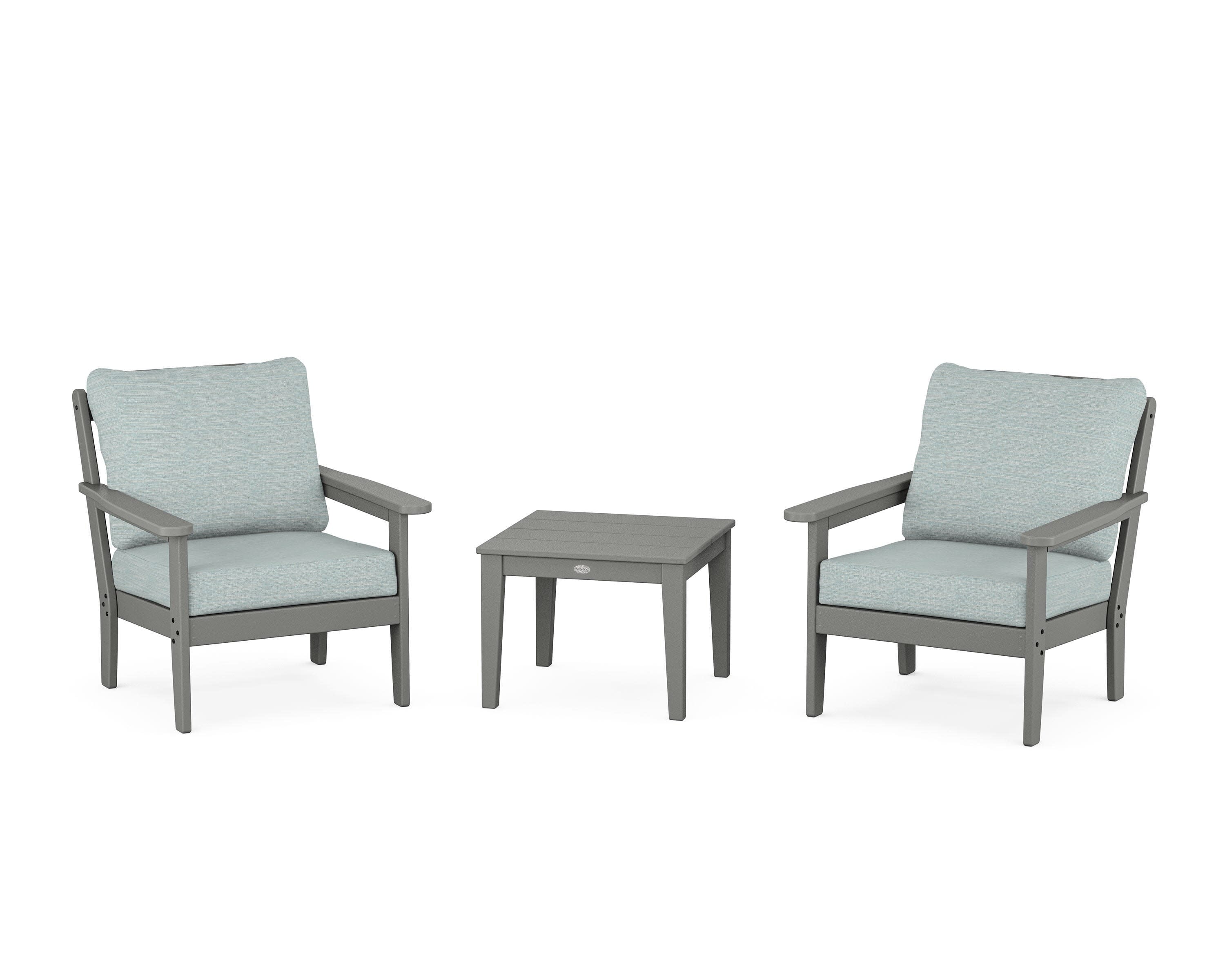 Cottage 3-Piece Deep Seating Set in Slate Grey / Soothe Mist