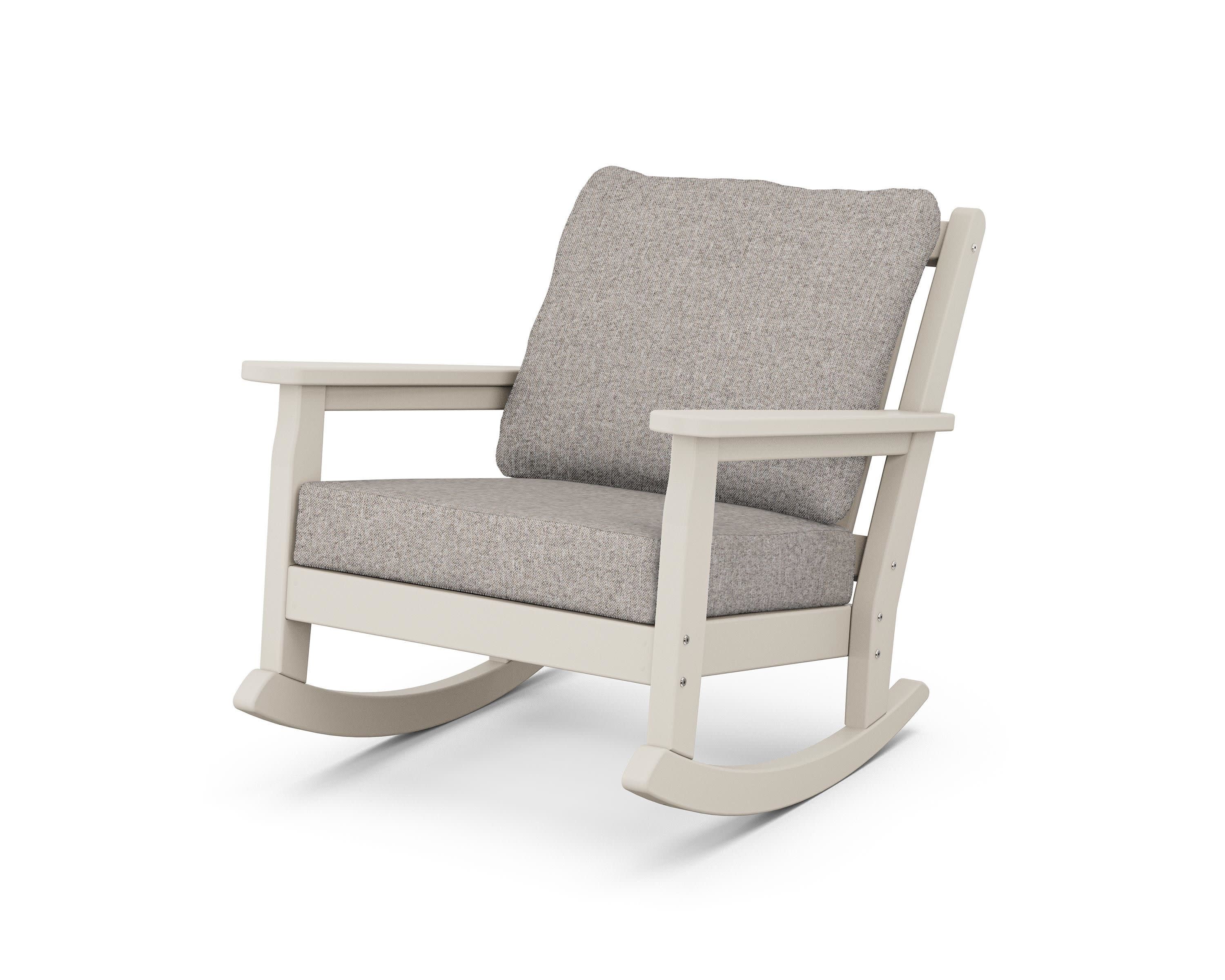 Chippendale Deep Seating Rocking Chair in Sand / Weathered Tweed