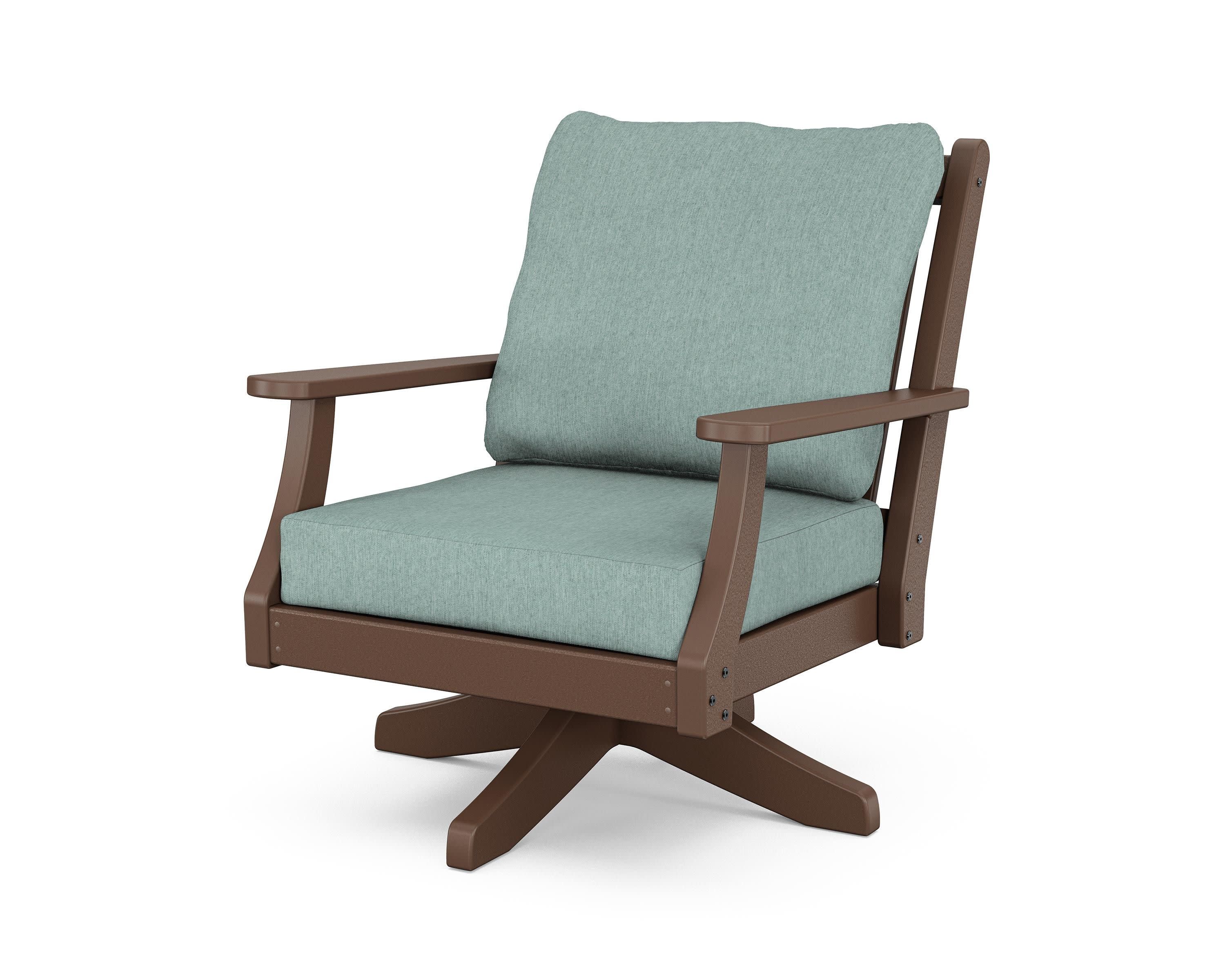 Wovendale Deep Seating Swivel Chair in Mahogany / Glacier Spa