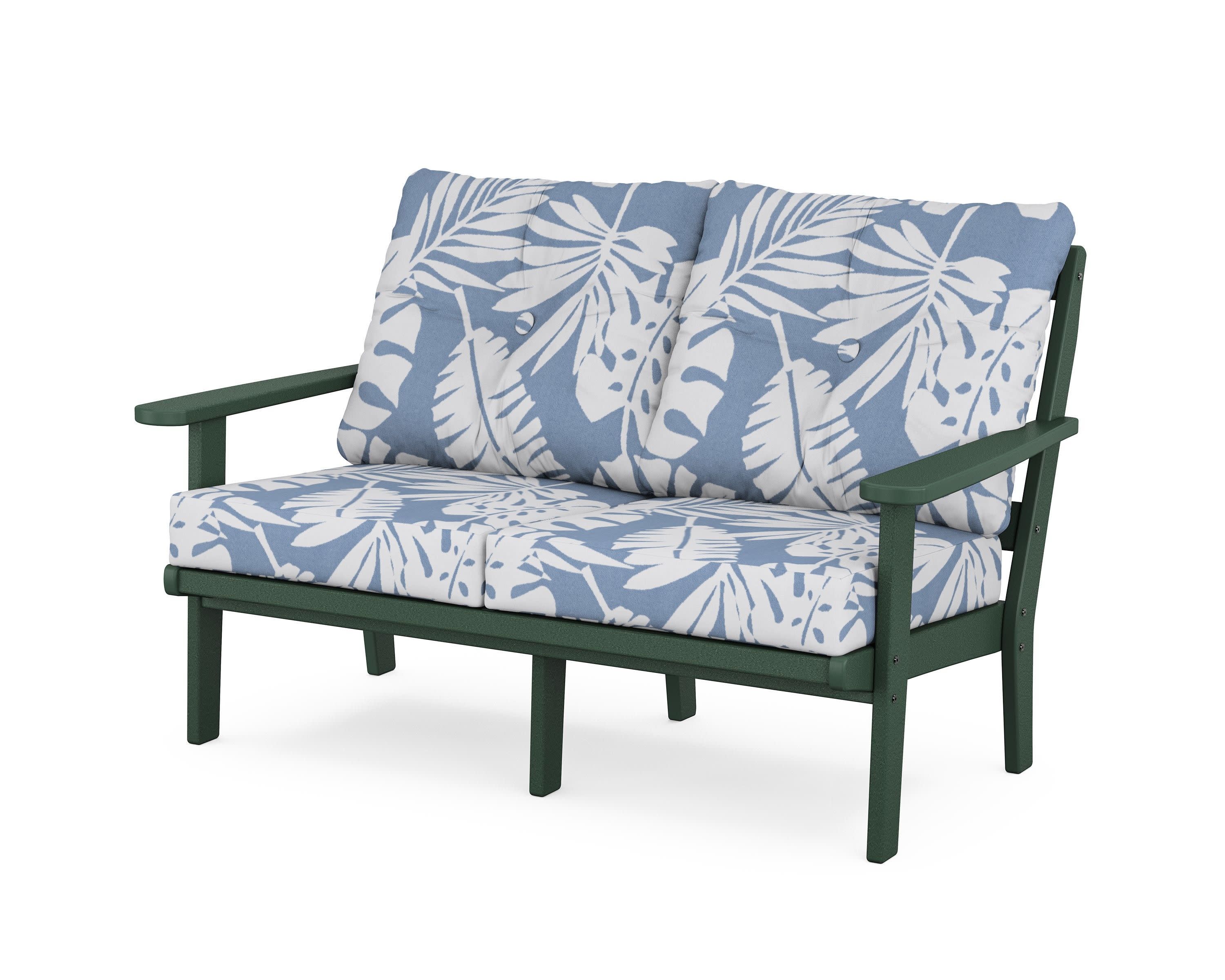 Mission Deep SeatingLoveseat in Green / Leaf Sky Blue