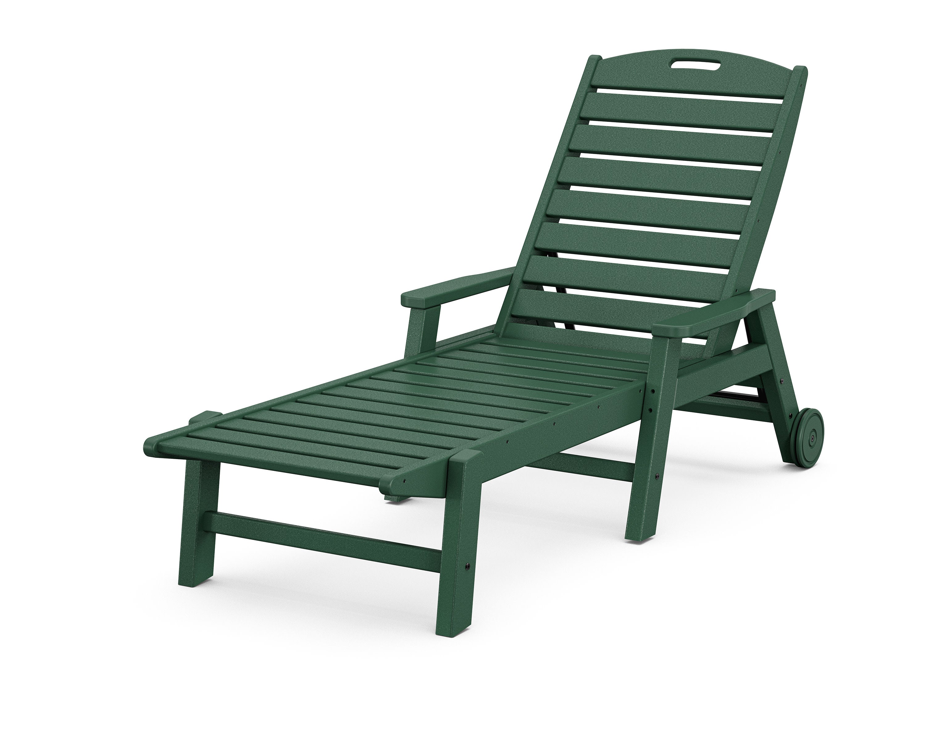 Nautical Chaise with Arms & Wheels in Green