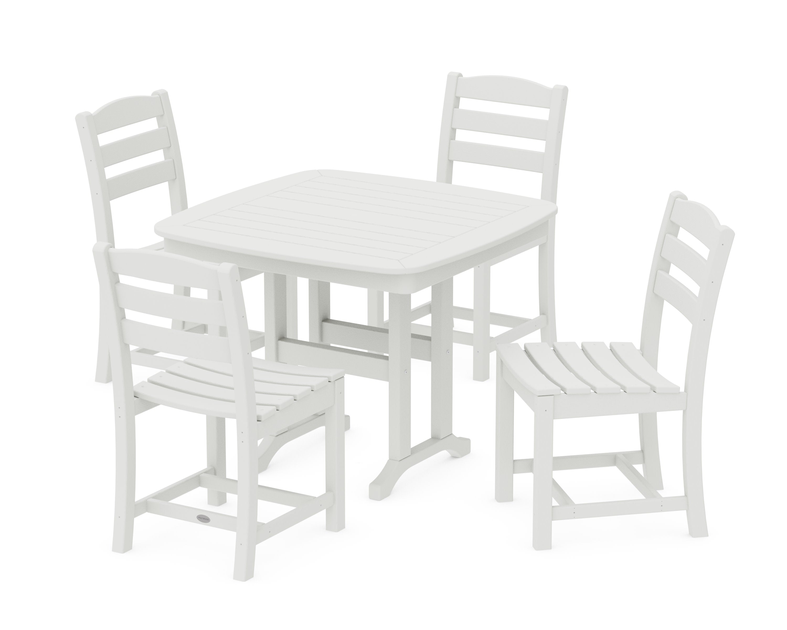 La Casa Caf 5-Piece Side Chair Dining Set in Vintage White