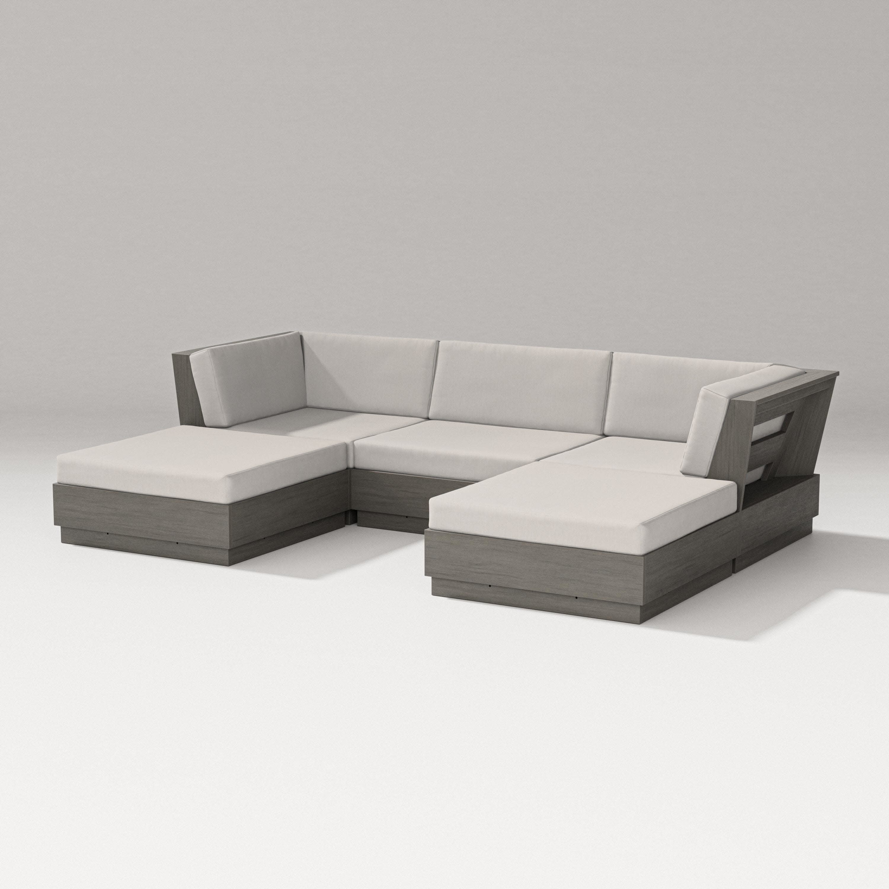 Elevate Double Chaise Sectional in Driftwood / Cast Ash