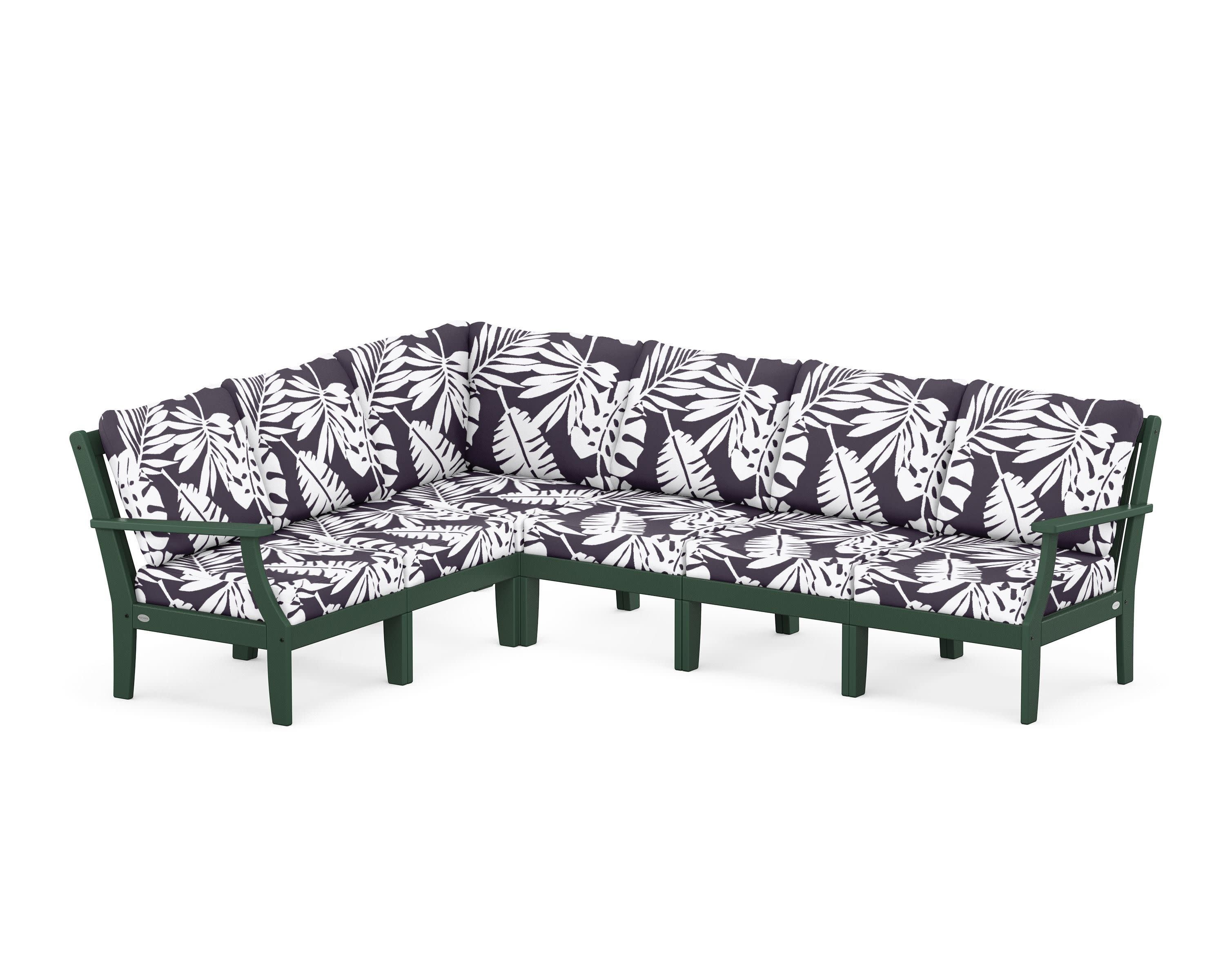 Braxton Modular 6-Piece Deep Seating Set in Green / Leaf Navy
