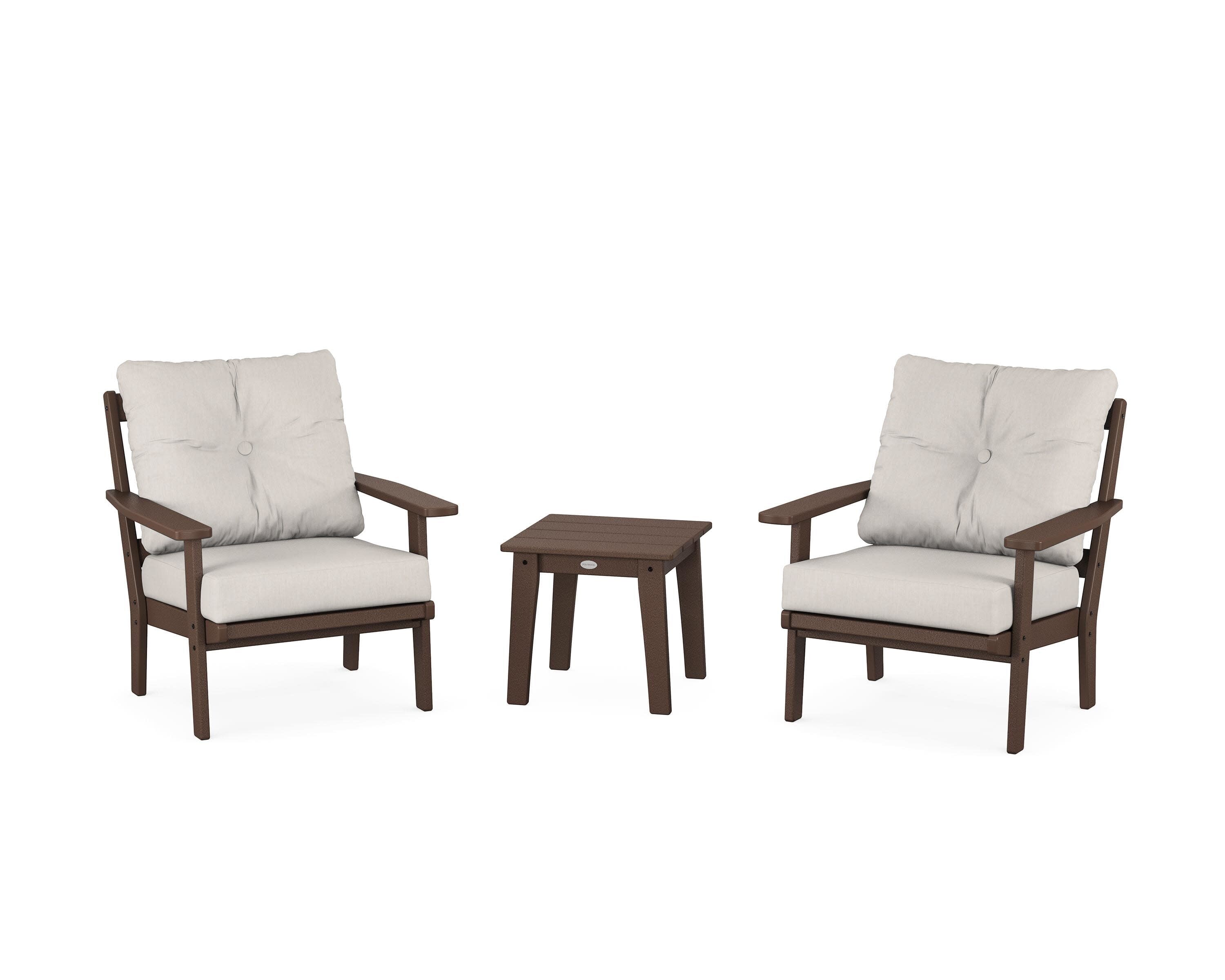 Oxford 3-Piece Deep Seating Set in Mahogany / Cast Ash